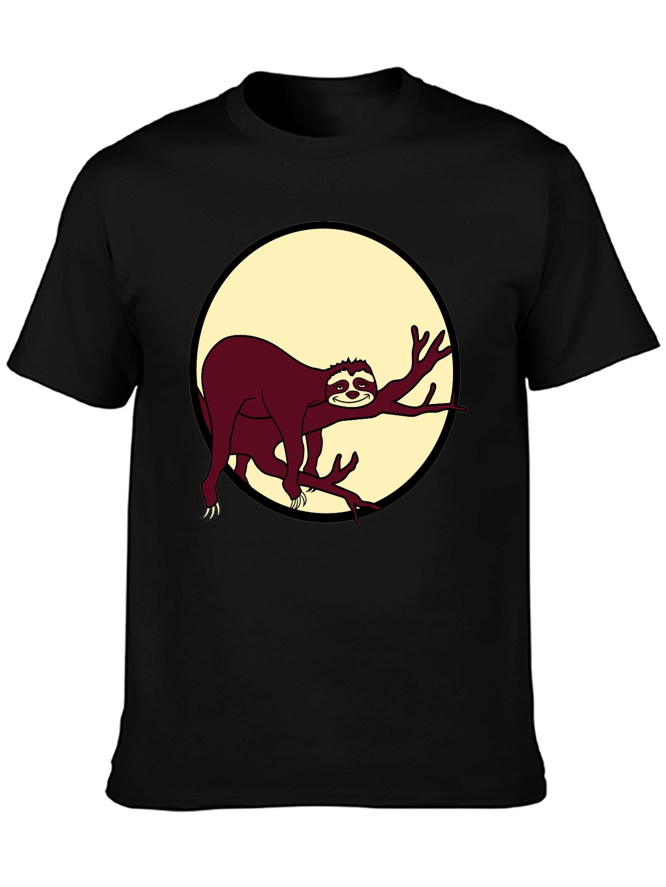 Black Chill Sloth Graphic T-Shirt - Men's Black Tee view 3