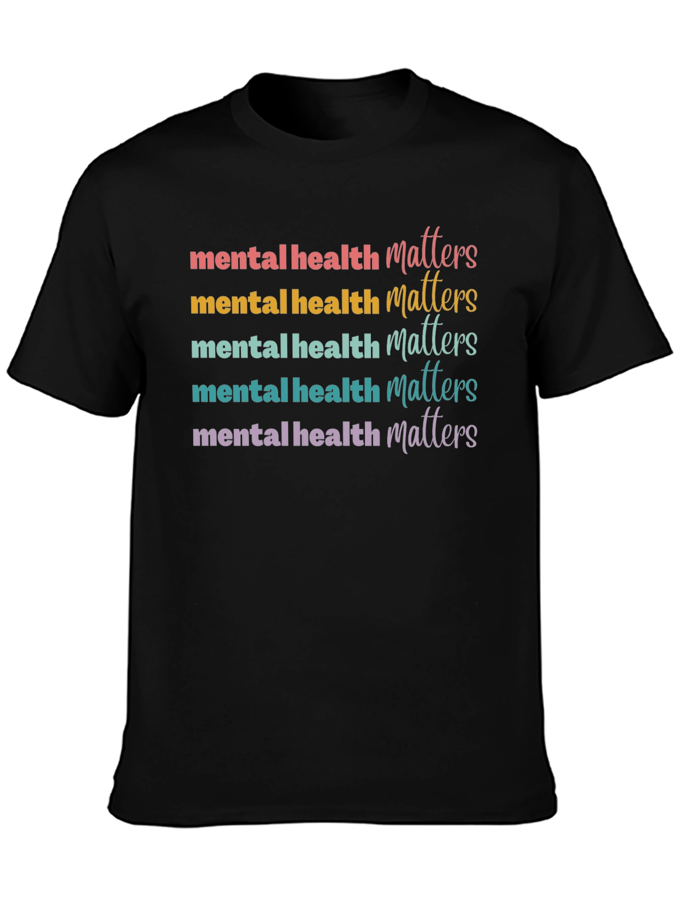 Black Mental Health Matters Graphic Tee - Black view 3