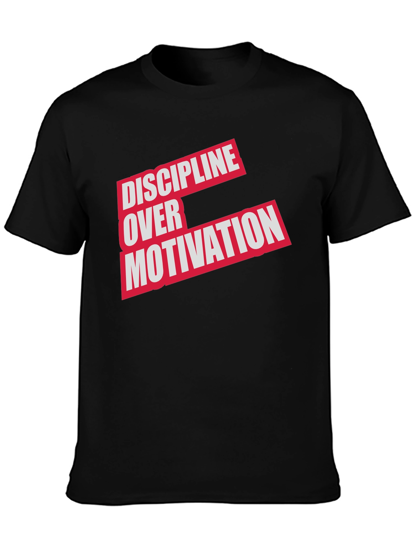 Black Discipline Over Motivation T-Shirt - Black view 3