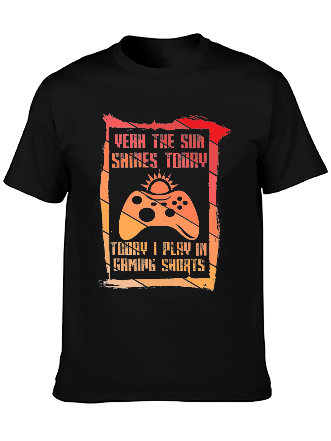Black Gaming Shorts T-Shirt, Gamer Apparel view 3