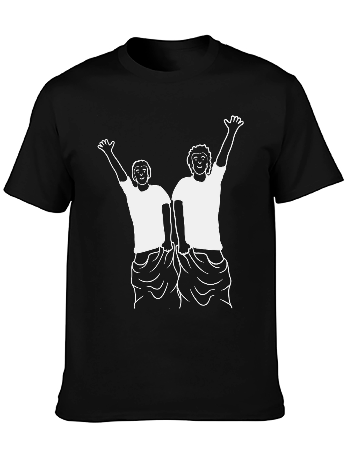 Black Comical Friends Graphic T-Shirt view 3