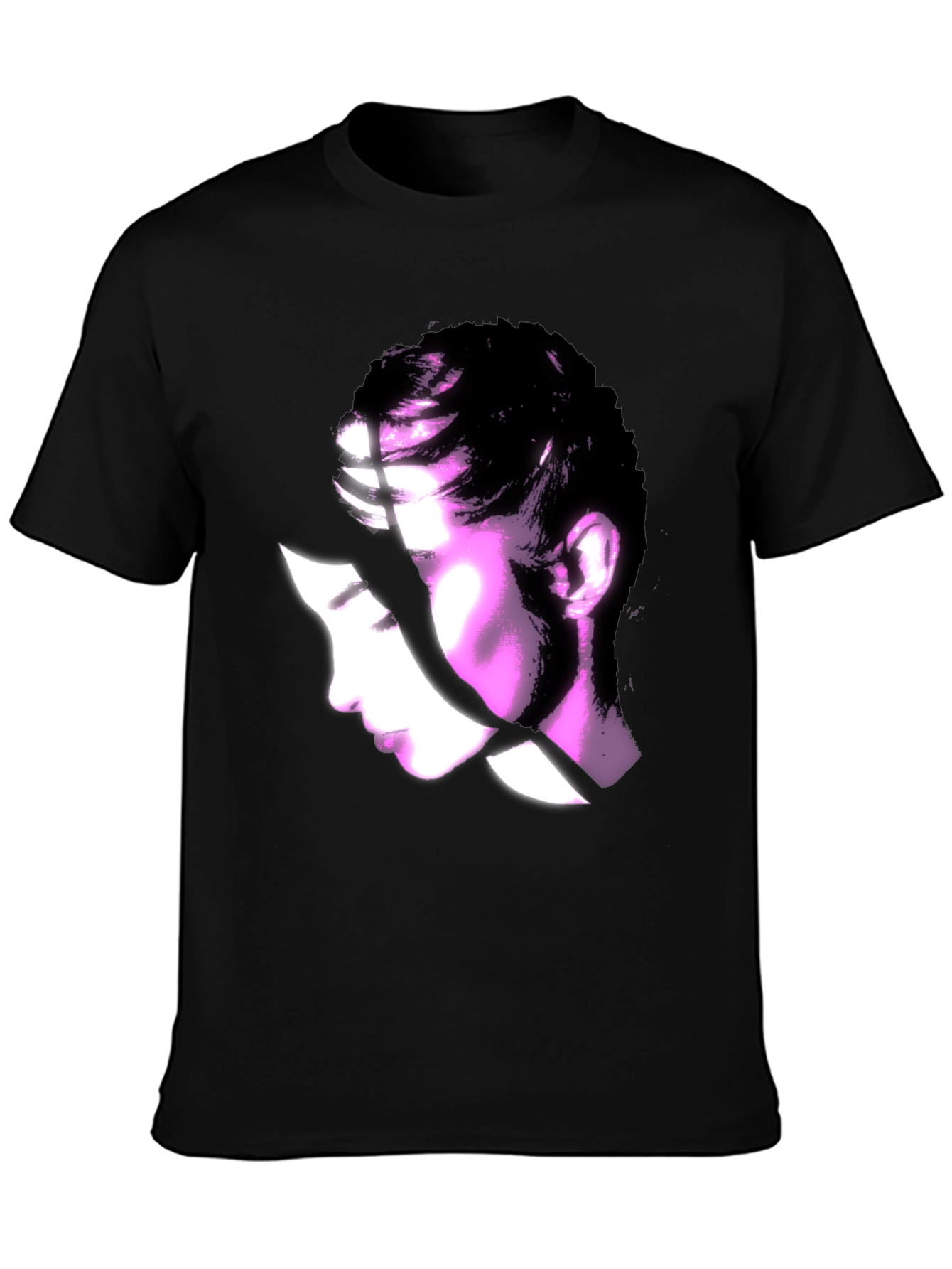 Black Abstract Woman Graphic Black T-Shirt view 3