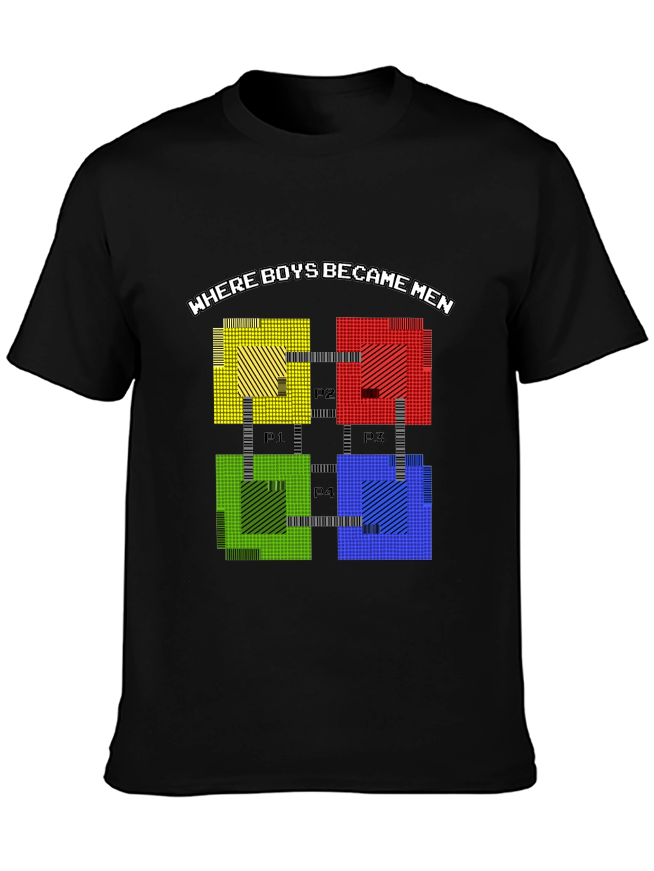 Black Retro Gaming Tee: Where Boys Became Men view 3