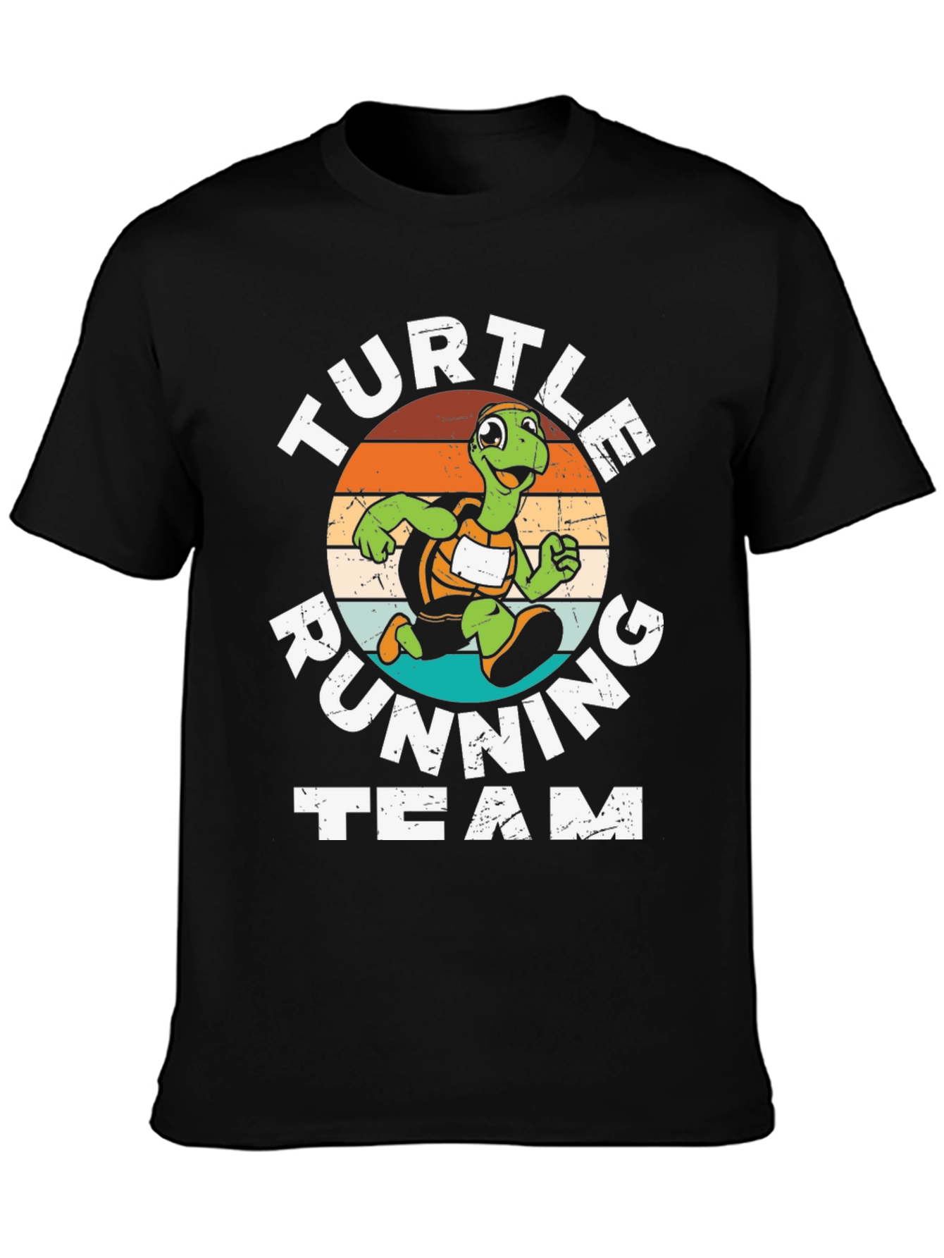 Black Turtle Running Team Graphic Tee - Black Cotton Blend view 3