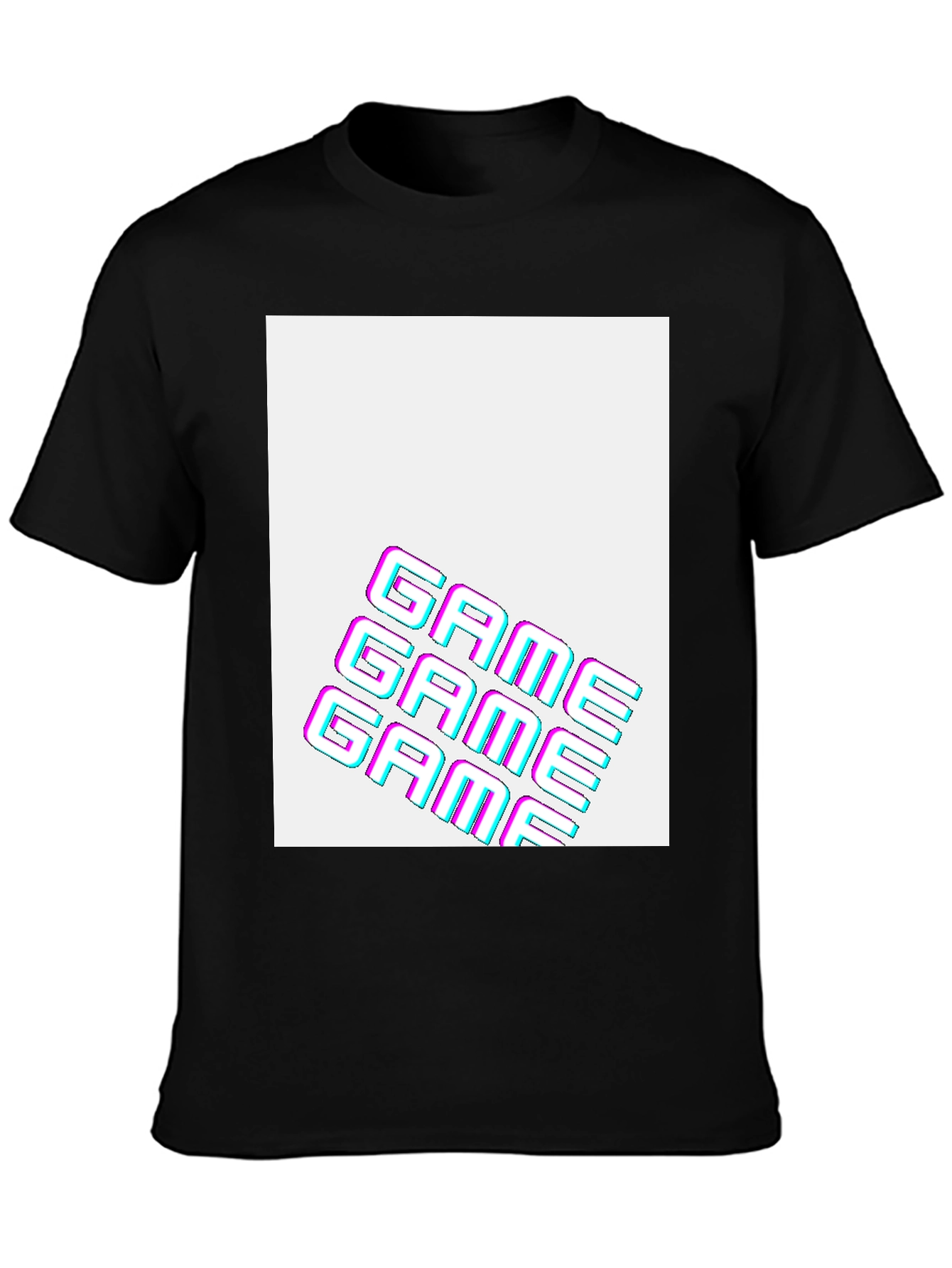 Black Retro Game Graphic T-Shirt - Black view 3