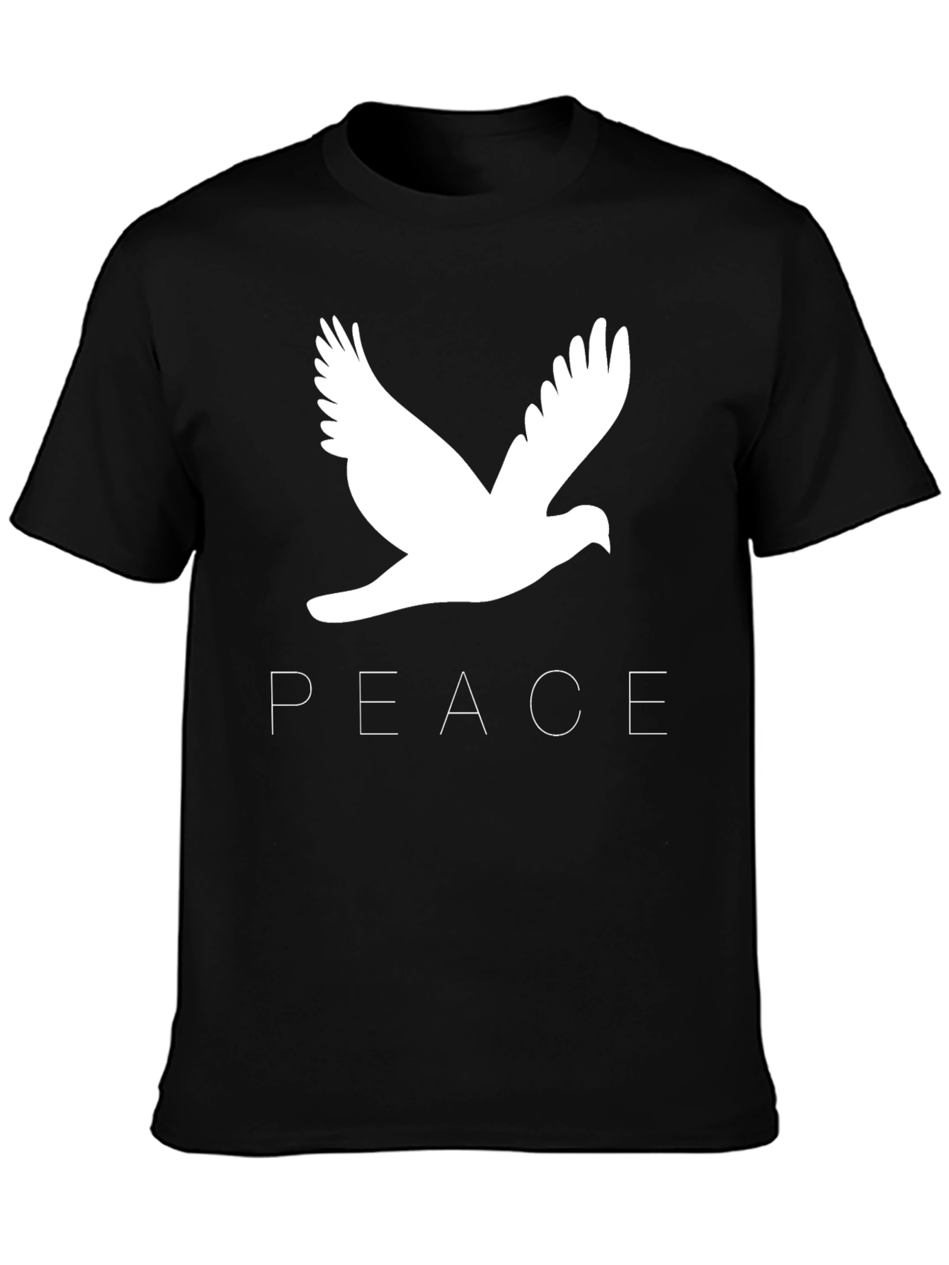 Black Peace Dove Graphic Tee - Black Cotton T-Shirt view 3