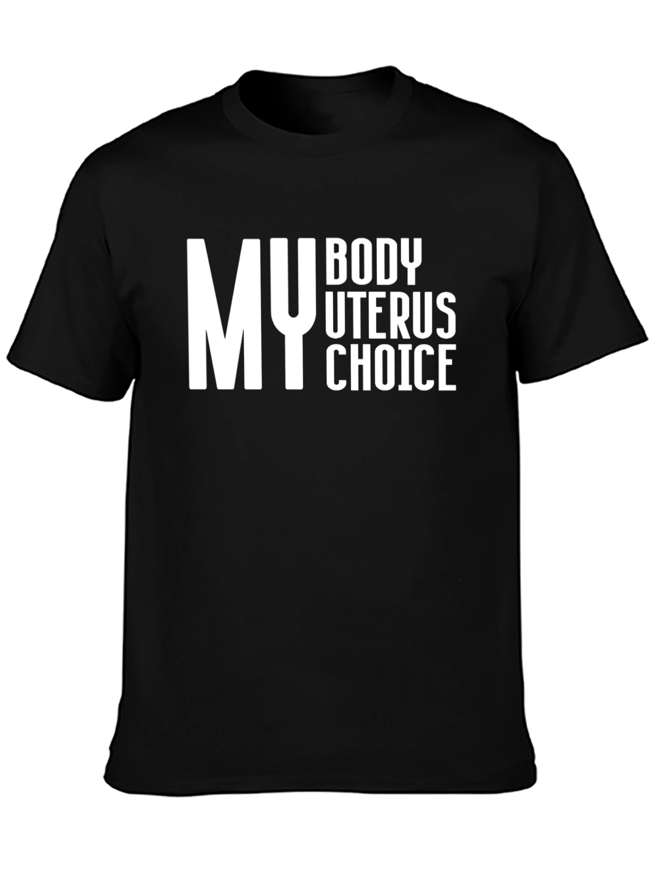 Black My Body Uterus Choice T-Shirt - Pro Choice Tee view 3