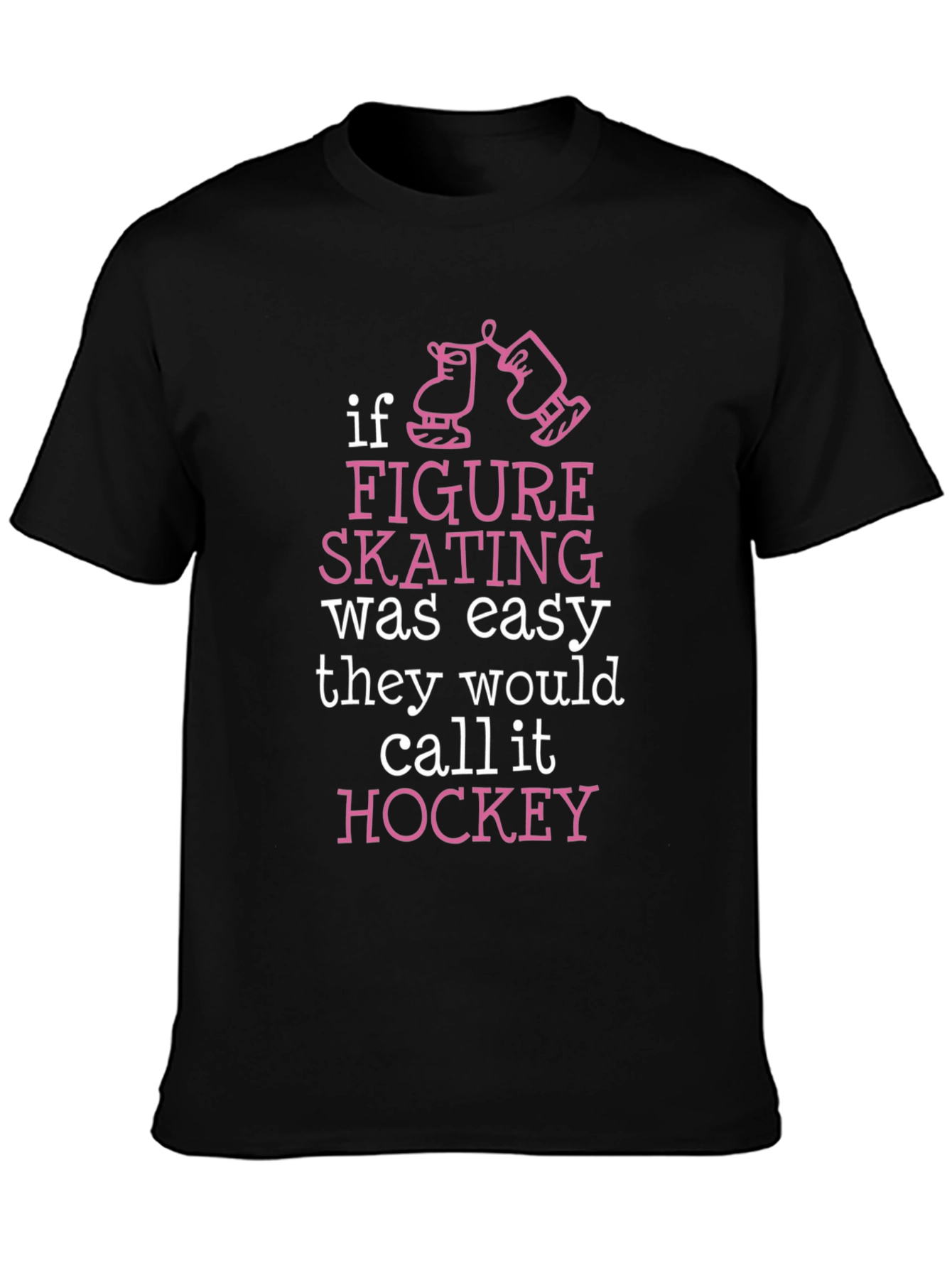 Black Figure Skating vs. Hockey T-Shirt view 3