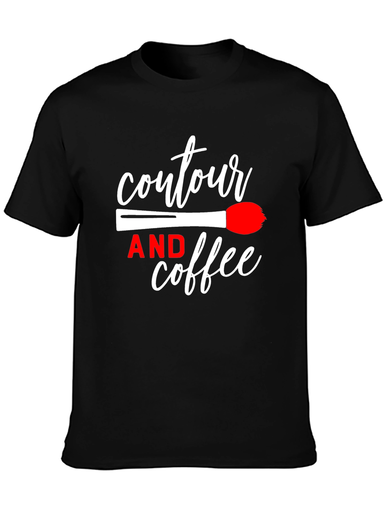 Black Contour & Coffee Graphic Tee - Makeup Lover's Shirt view 3