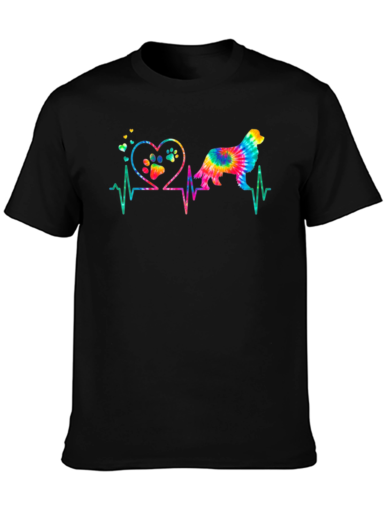 Black Dog Lover Heartbeat T-Shirt view 3
