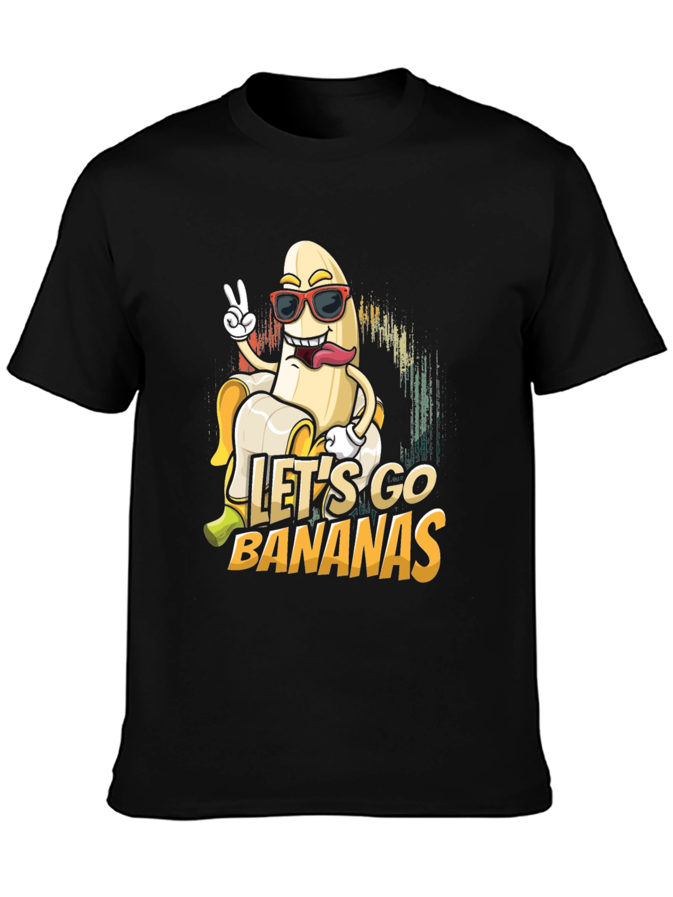 Black Let's Go Bananas Graphic Tee - Unisex Cotton T-Shirt view 3