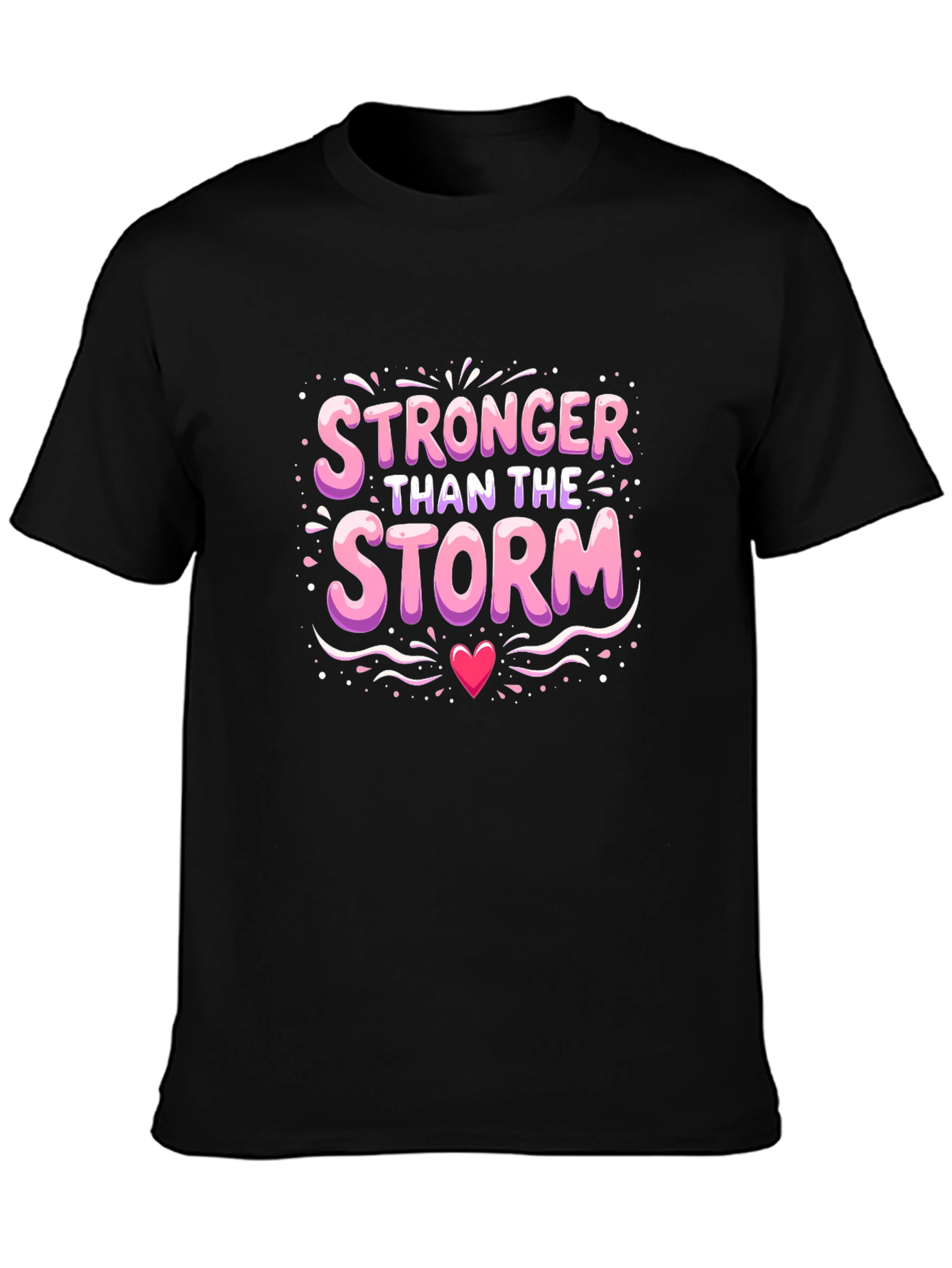 Black Stronger Than The Storm T-Shirt view 3