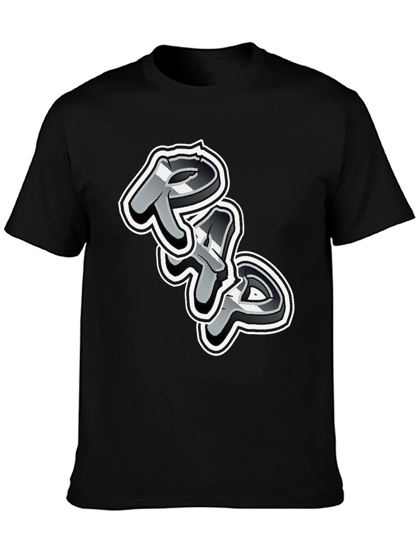 Black Cool Graphic Print Black T-Shirt view 3