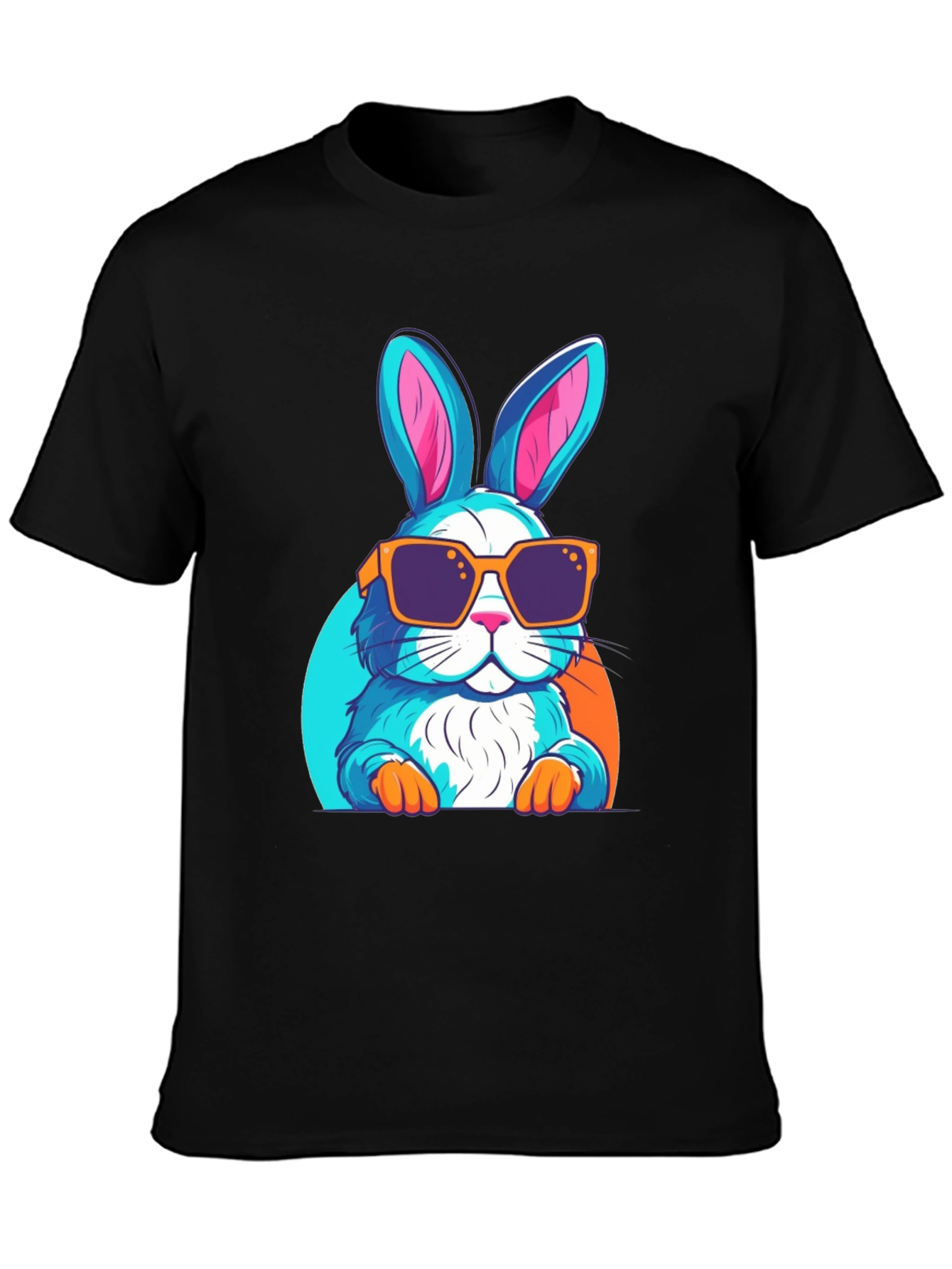 Black Cool Rabbit Graphic T-Shirt view 3