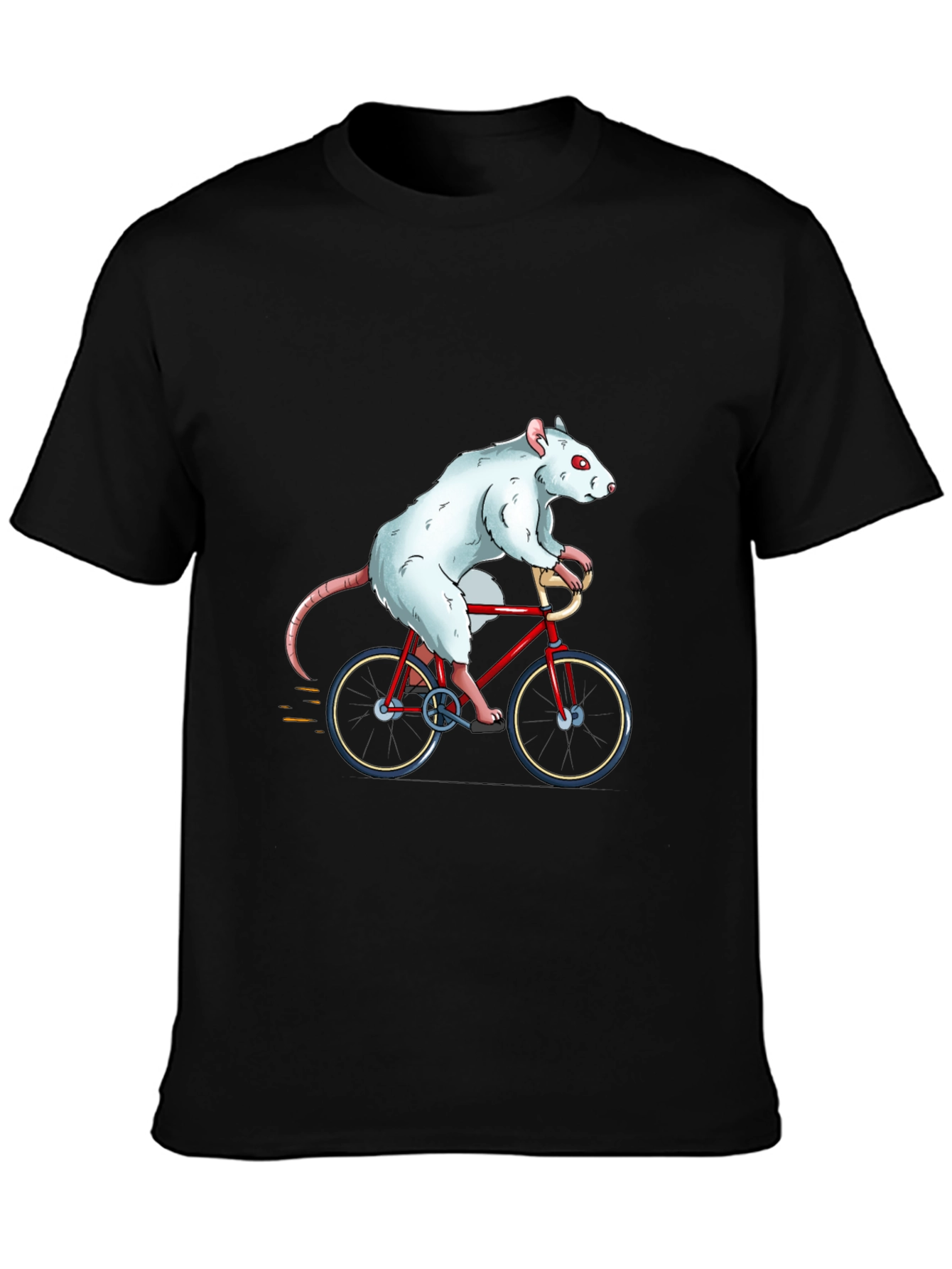 Black Rat on Bike Graphic Tee - Unique Funny T-Shirt view 3