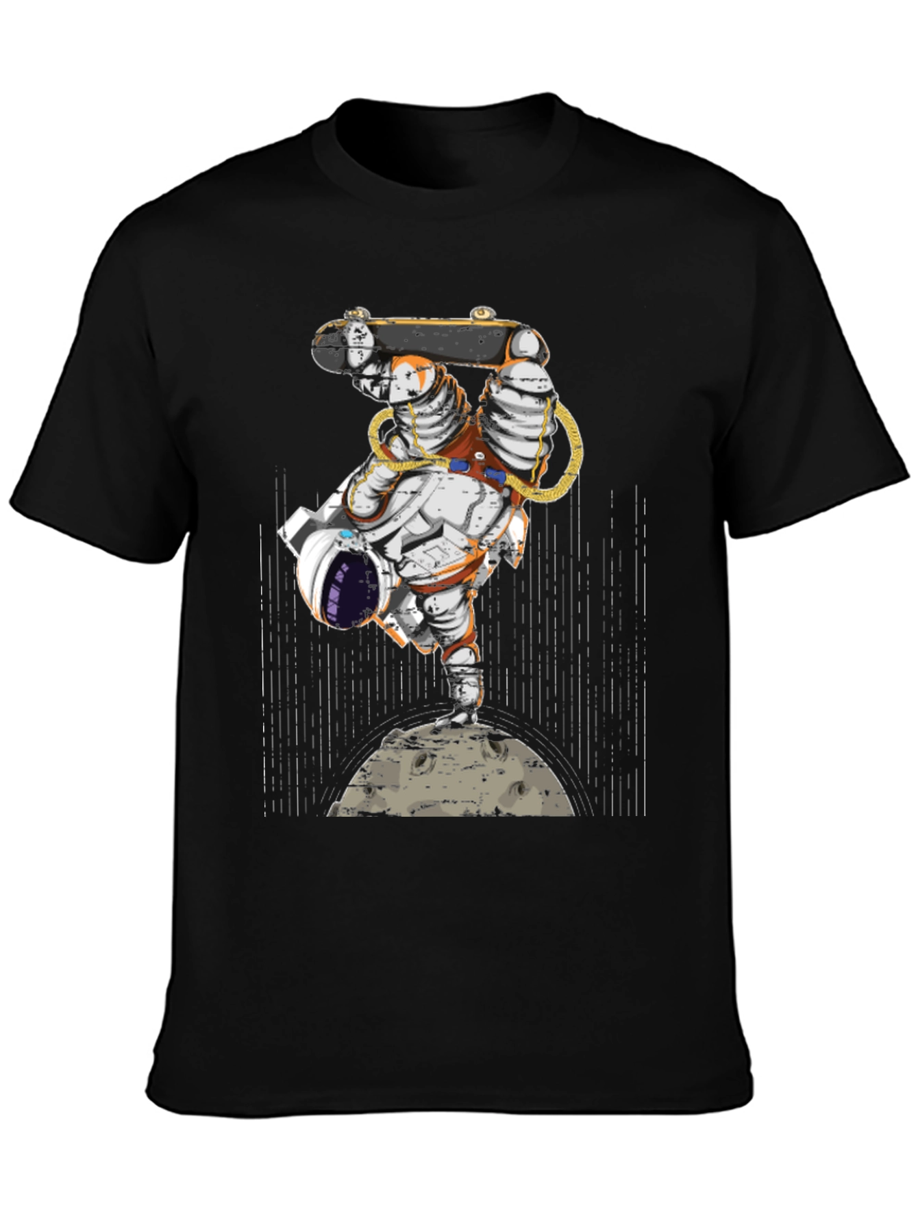 Black Astronaut Skateboarder Graphic Tee view 3
