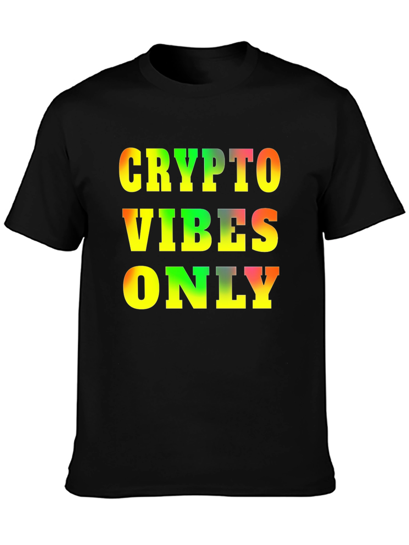 Black Crypto Vibes Only T-Shirt - Bold Graphic Tee view 3
