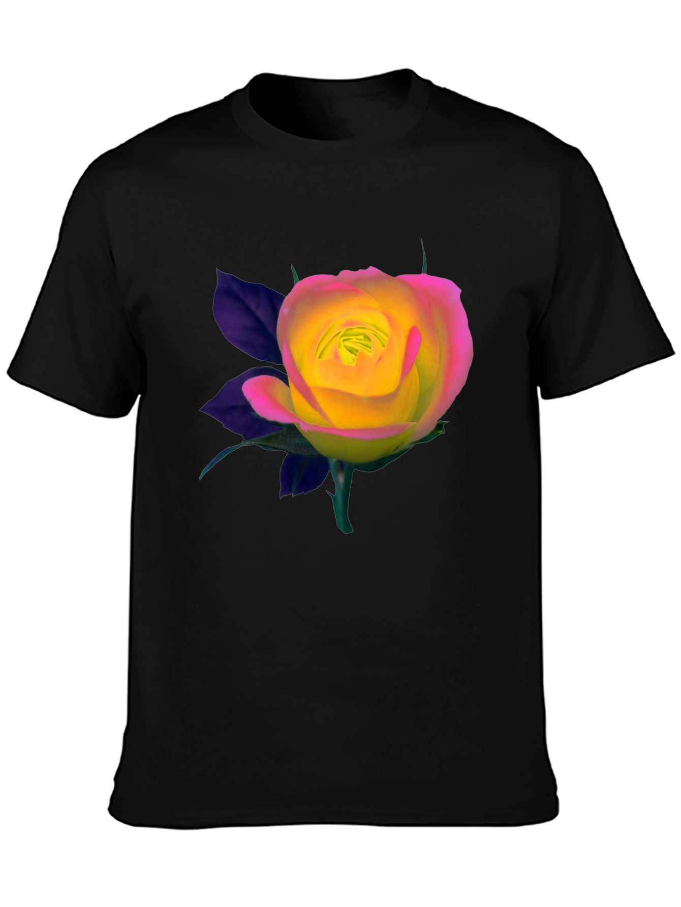 Black Rose Graphic Black T-Shirt view 3
