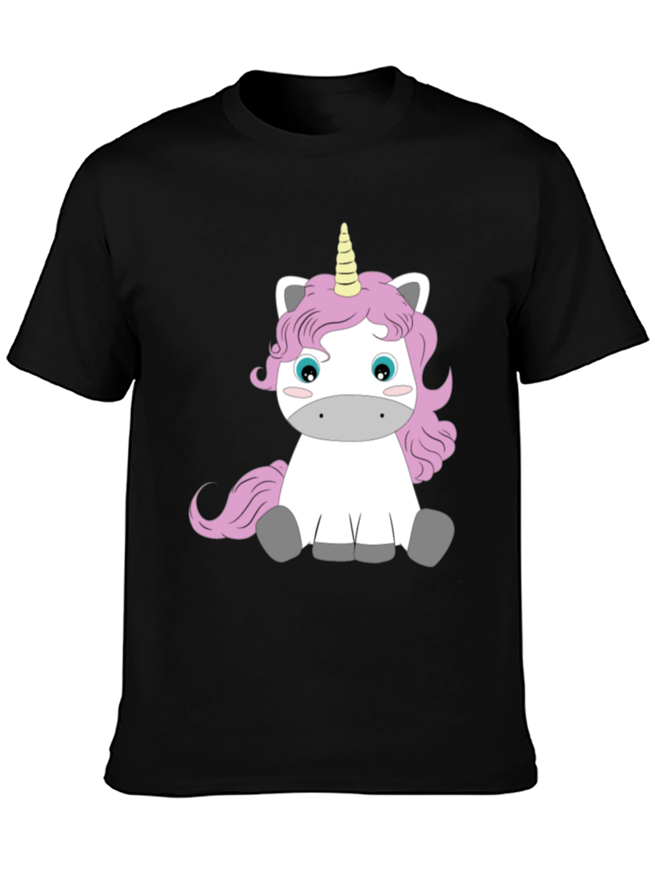 Black Unicorn Graphic Tee - Black Cotton Blend view 3