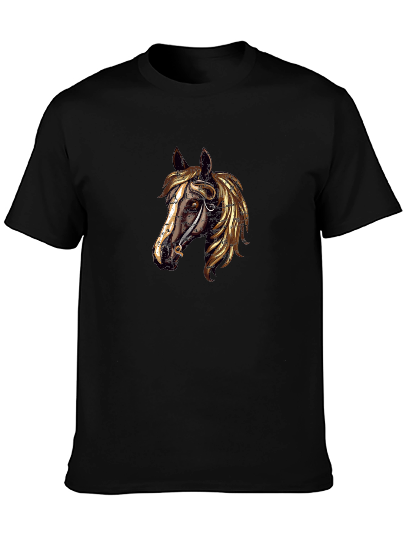 Black Steampunk Horse Tee - Unique Graphic Design view 3