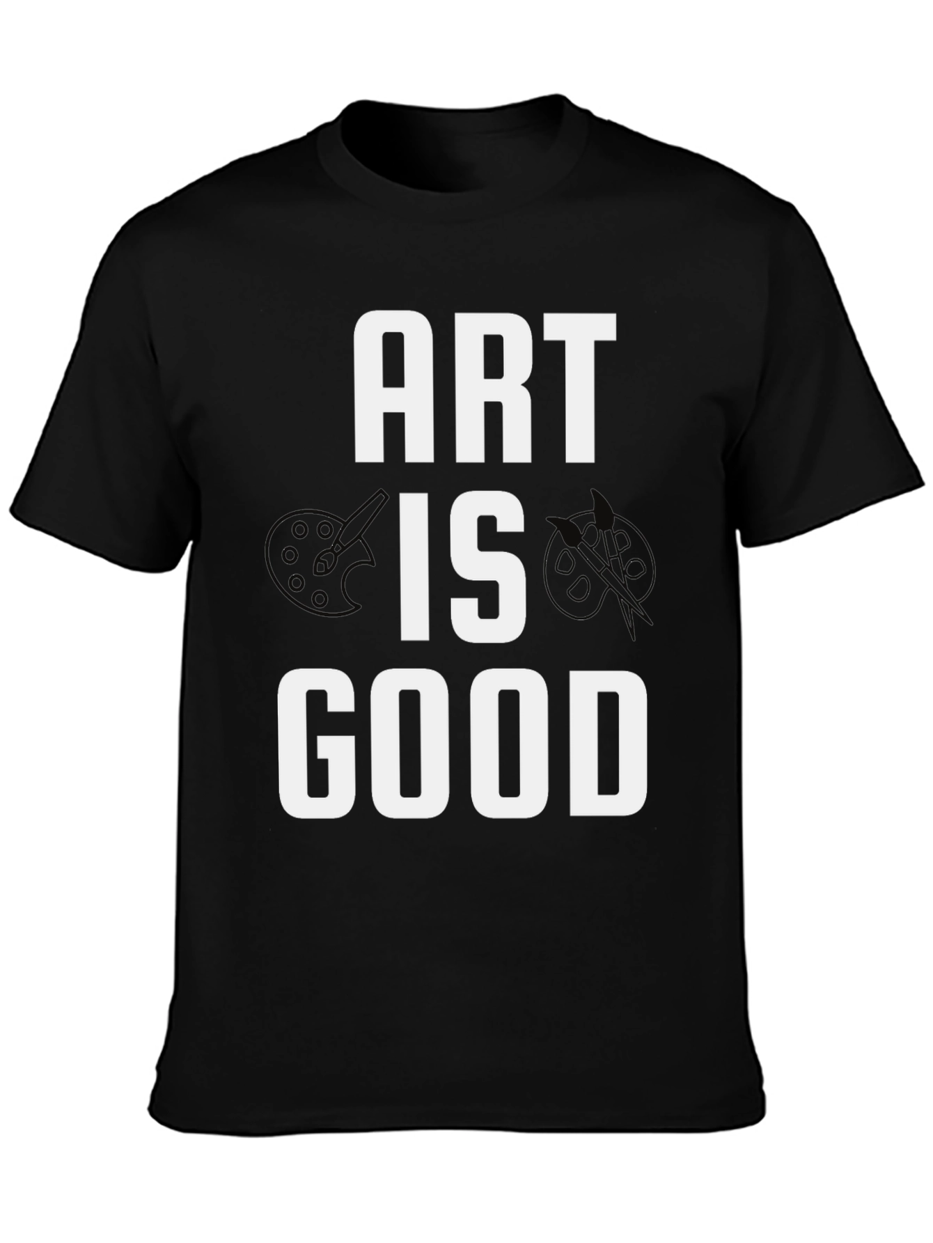 Black Art Is Good Men's Black Graphic Tee view 3