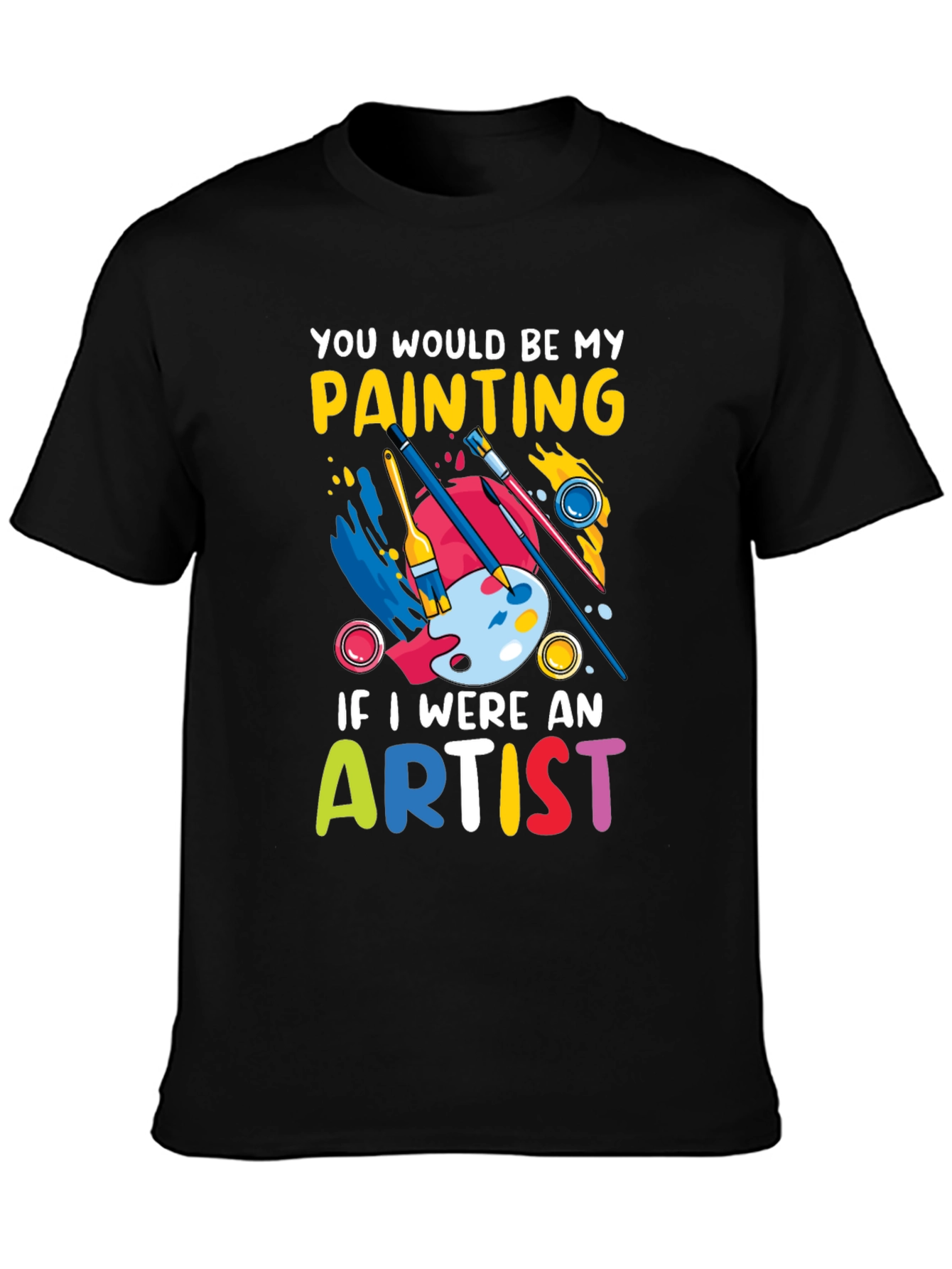 Black Artist Painting Graphic T-Shirt view 3