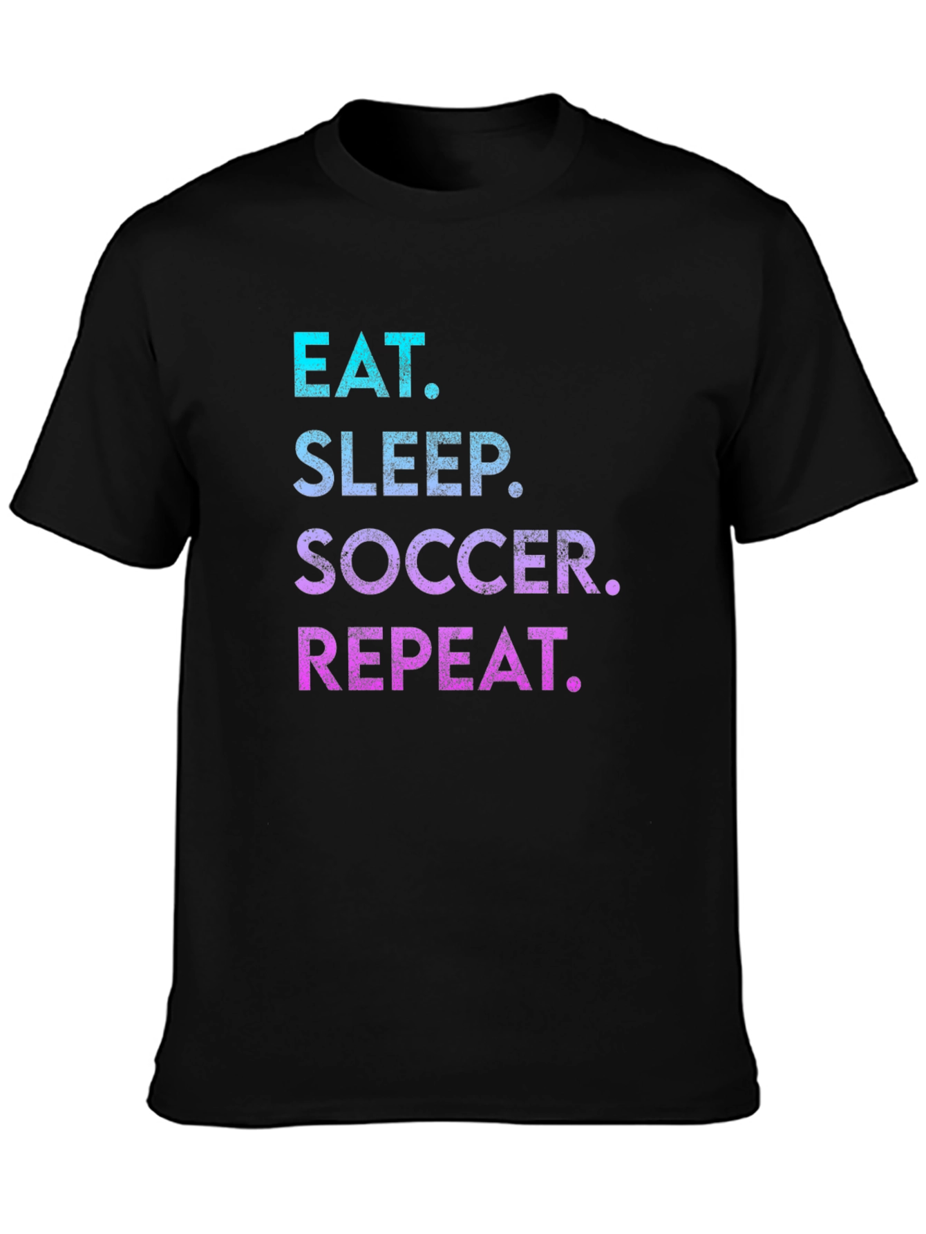 Black Eat Sleep Soccer Repeat T-Shirt view 3