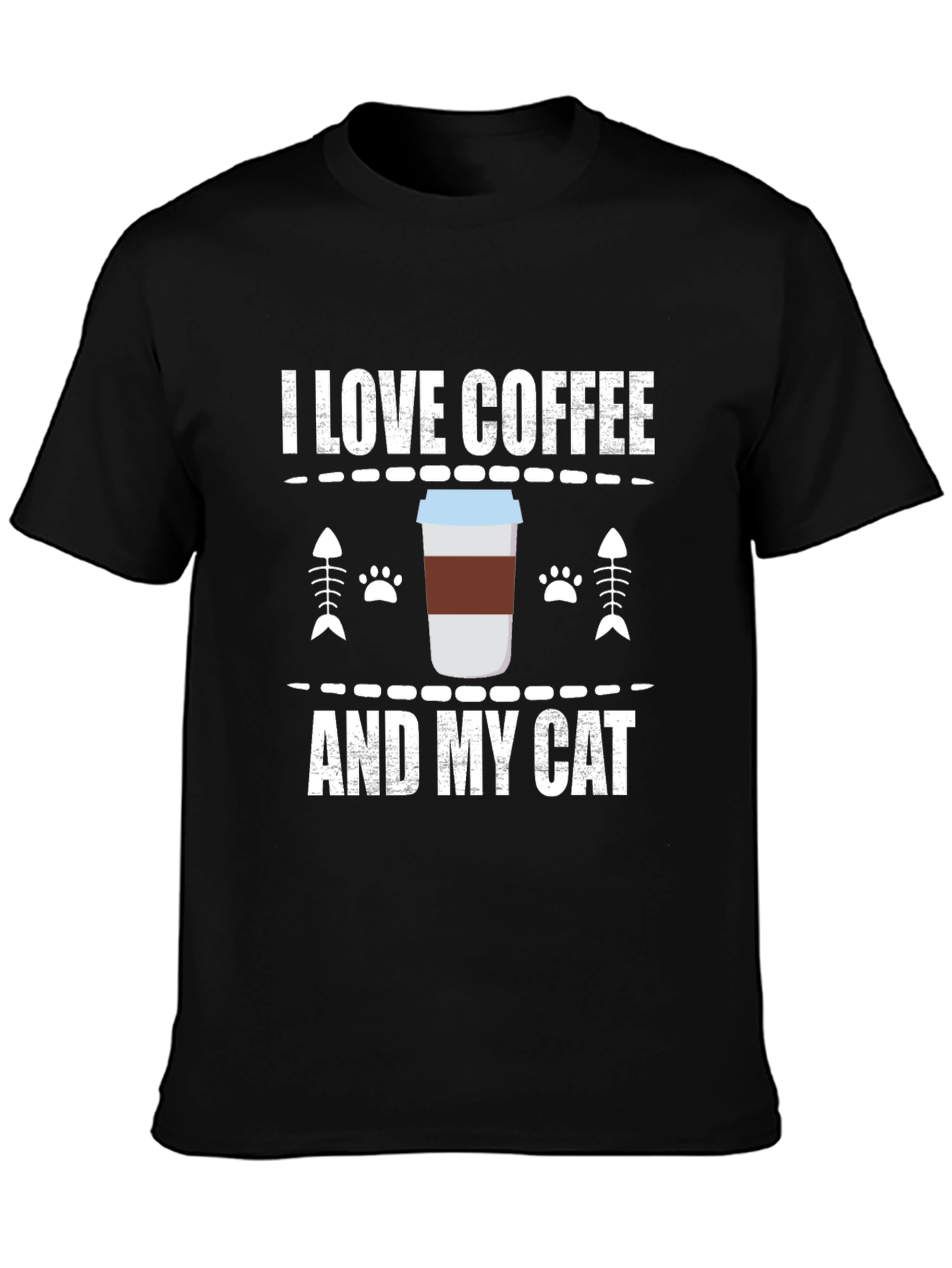 Black Coffee & Cat Lover T-Shirt view 3