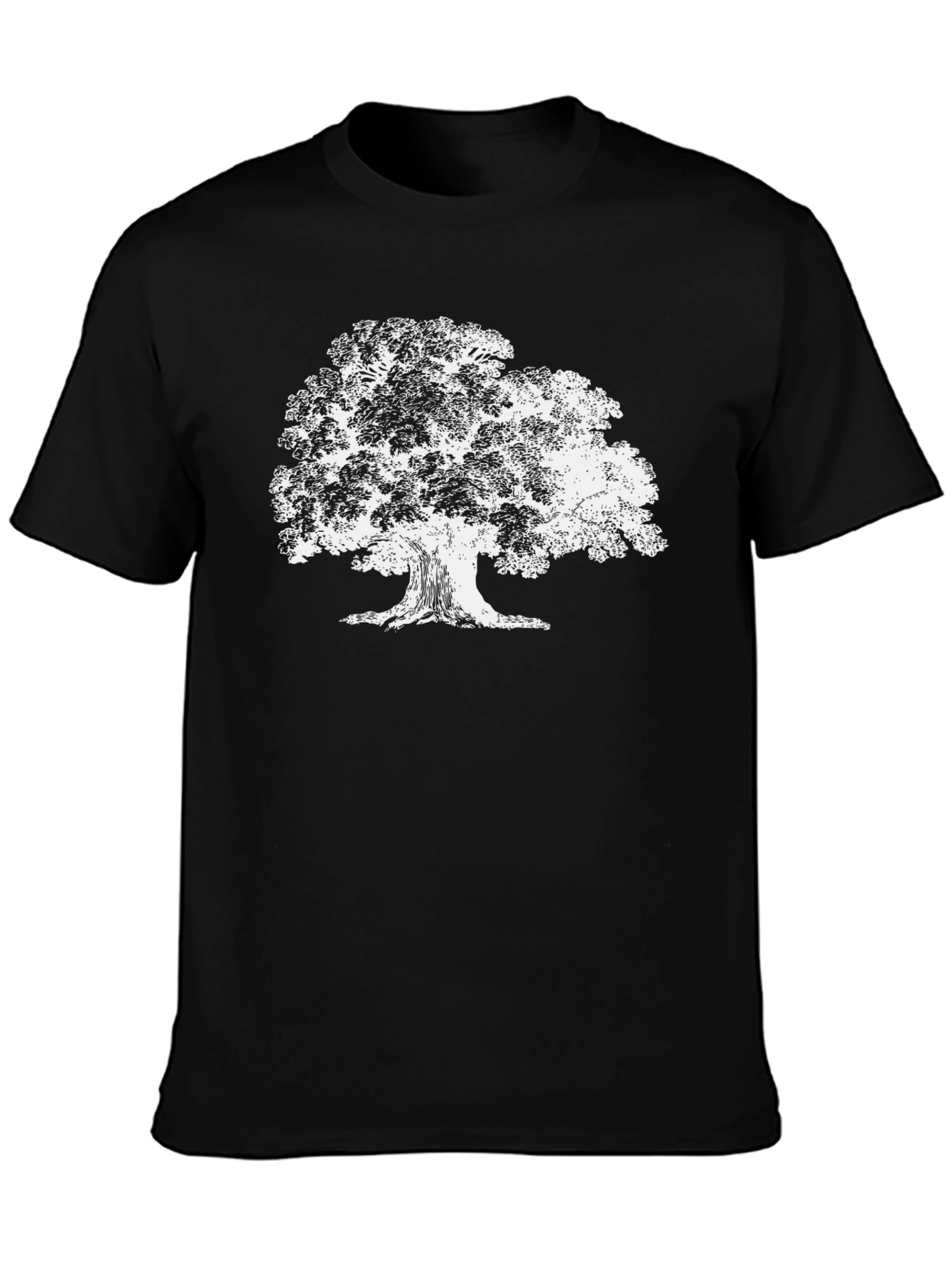 Black Distressed Tree Graphic T-Shirt - Black view 3