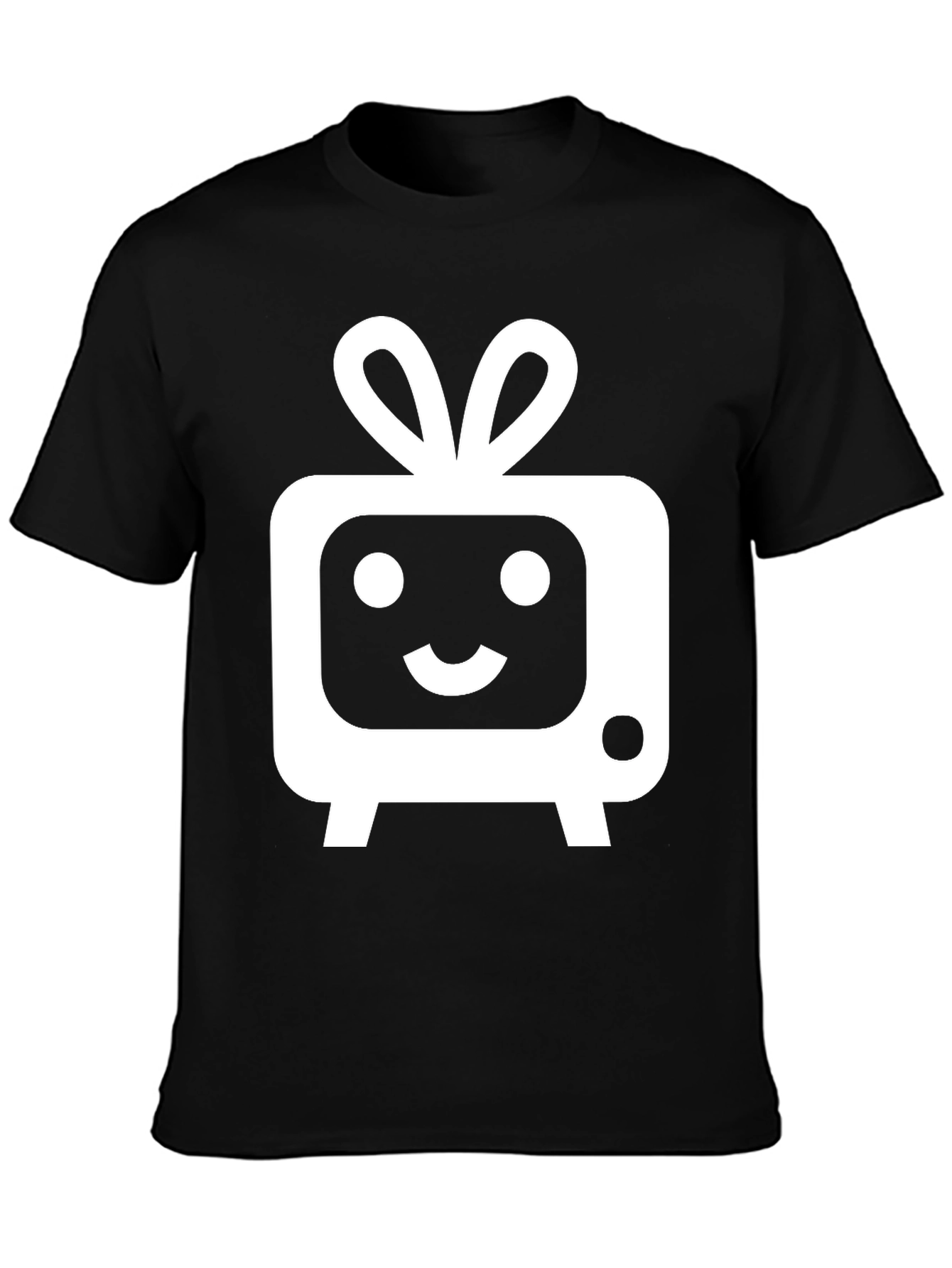 Black Cute TV Character Graphic Tee - Soft Black Cotton Blend view 3