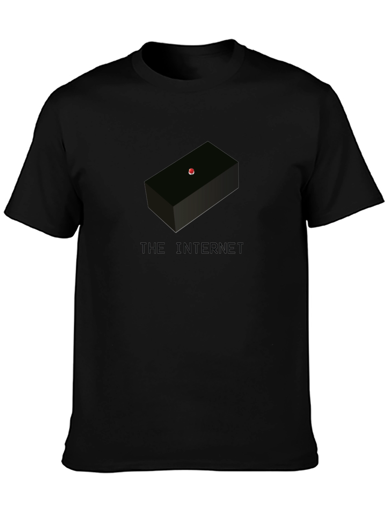 Black The Internet Button T-Shirt - Funny Tech Geek Tee view 3