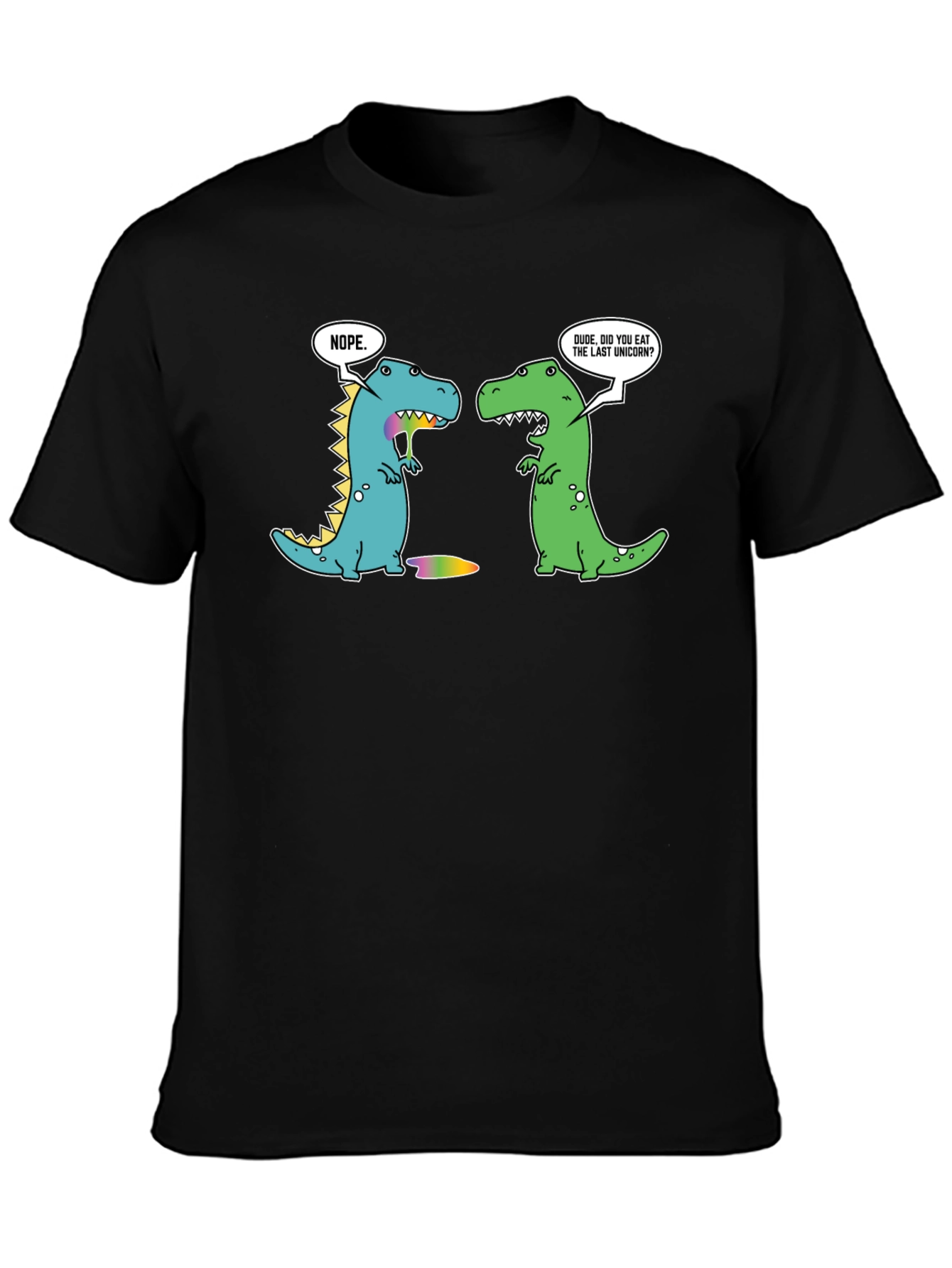 Black Dinosaur Unicorn T-Shirt - Funny Graphic Tee view 3