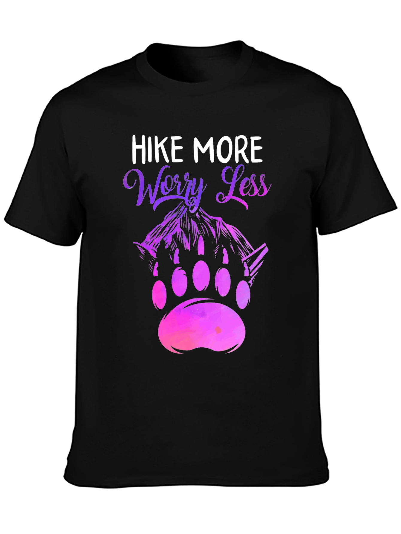 Black Hike More Worry Less Graphic Tee view 3