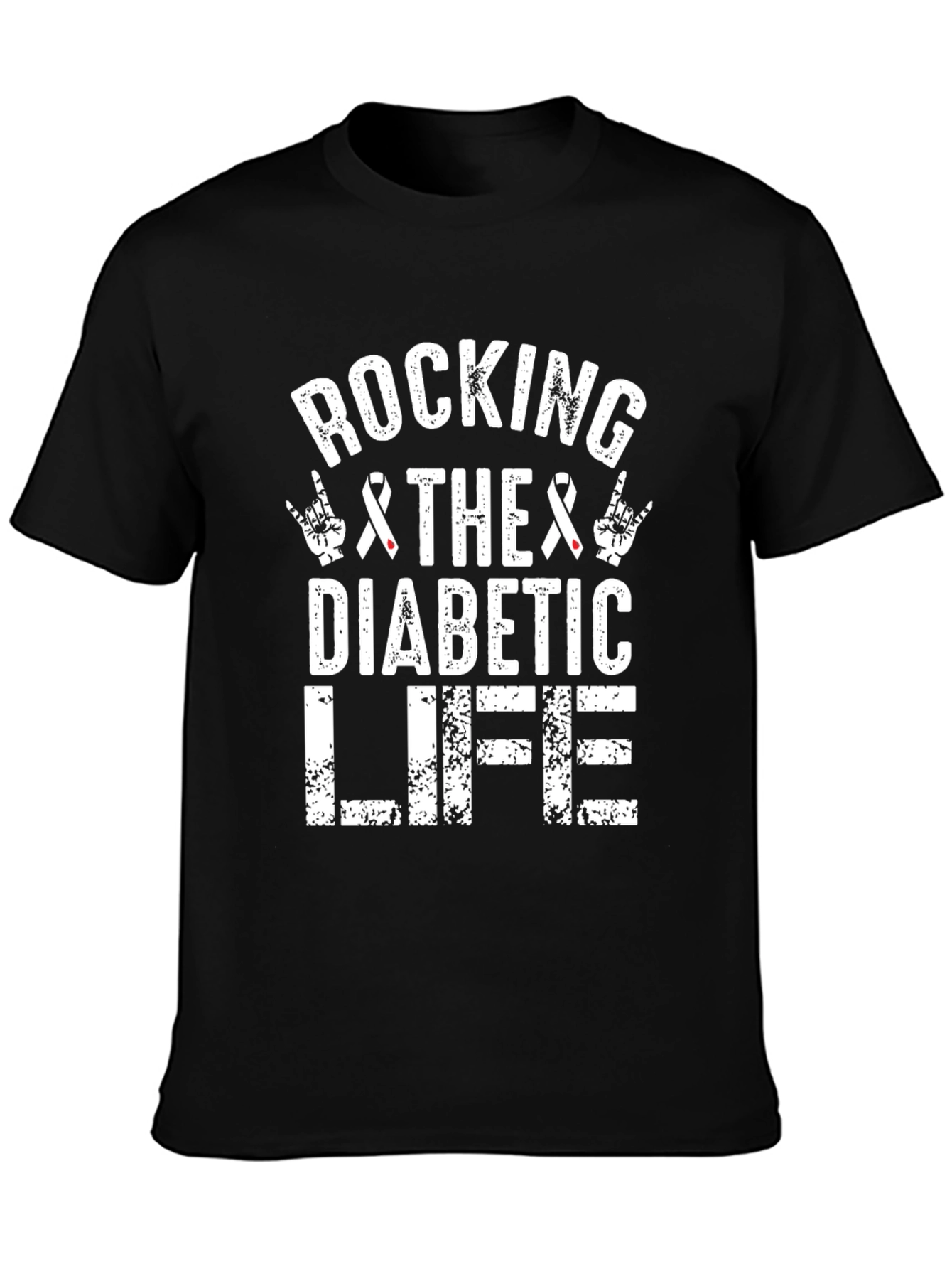 Black Rocking The Diabetic Life T-Shirt view 3