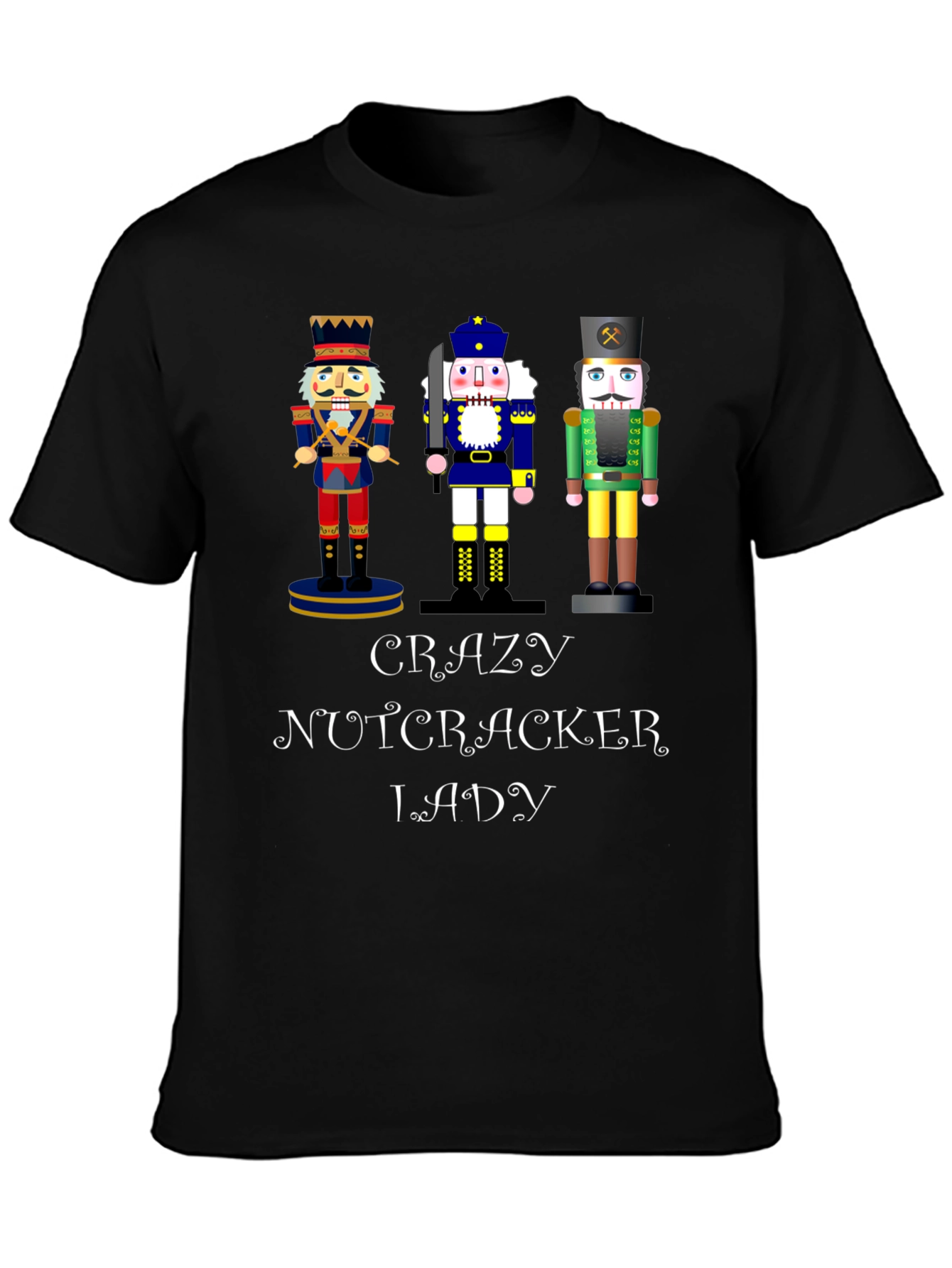 Black Crazy Nutcracker Lady T-Shirt view 3