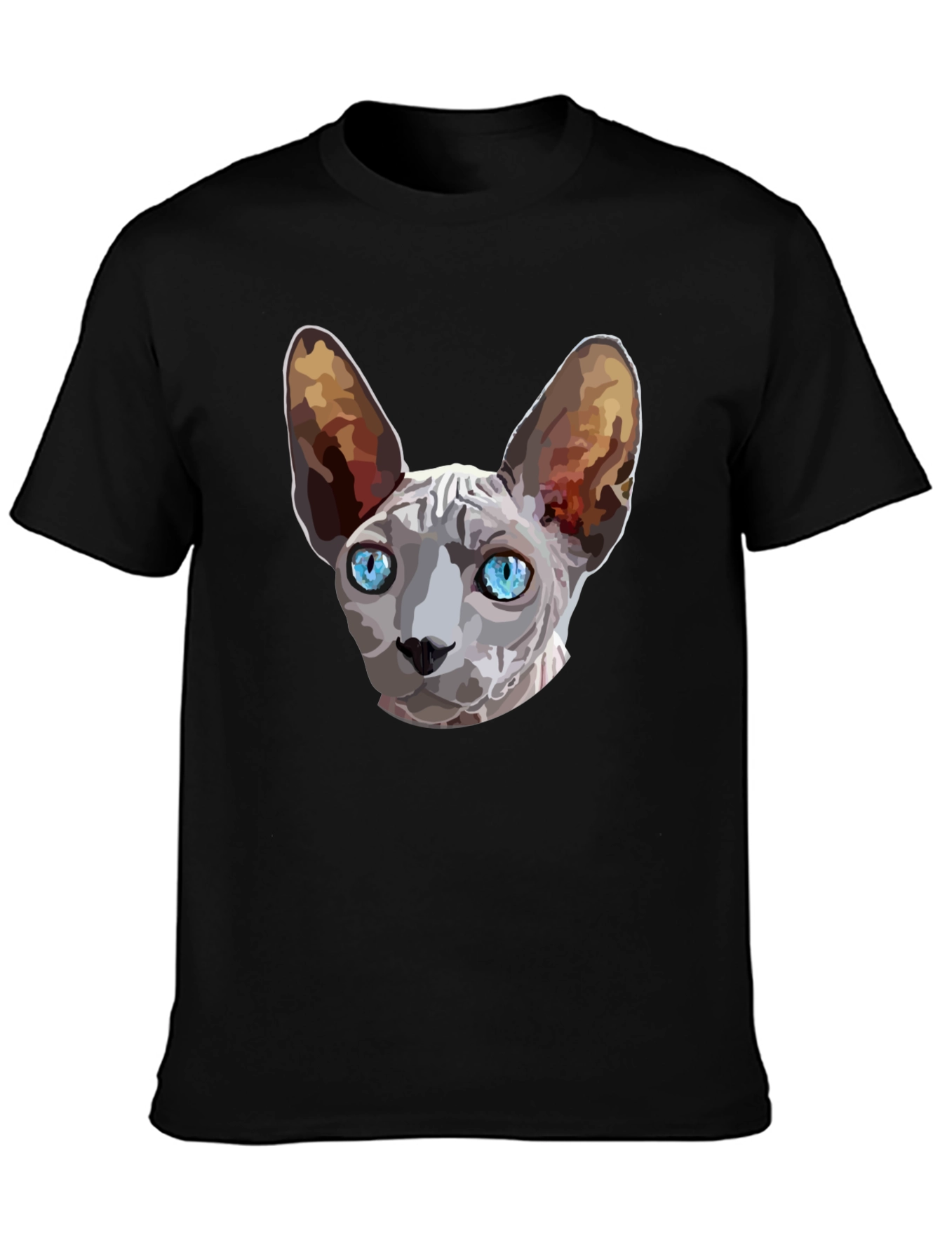 Black Sphynx Cat Graphic T-Shirt - Unique Design Tee view 3