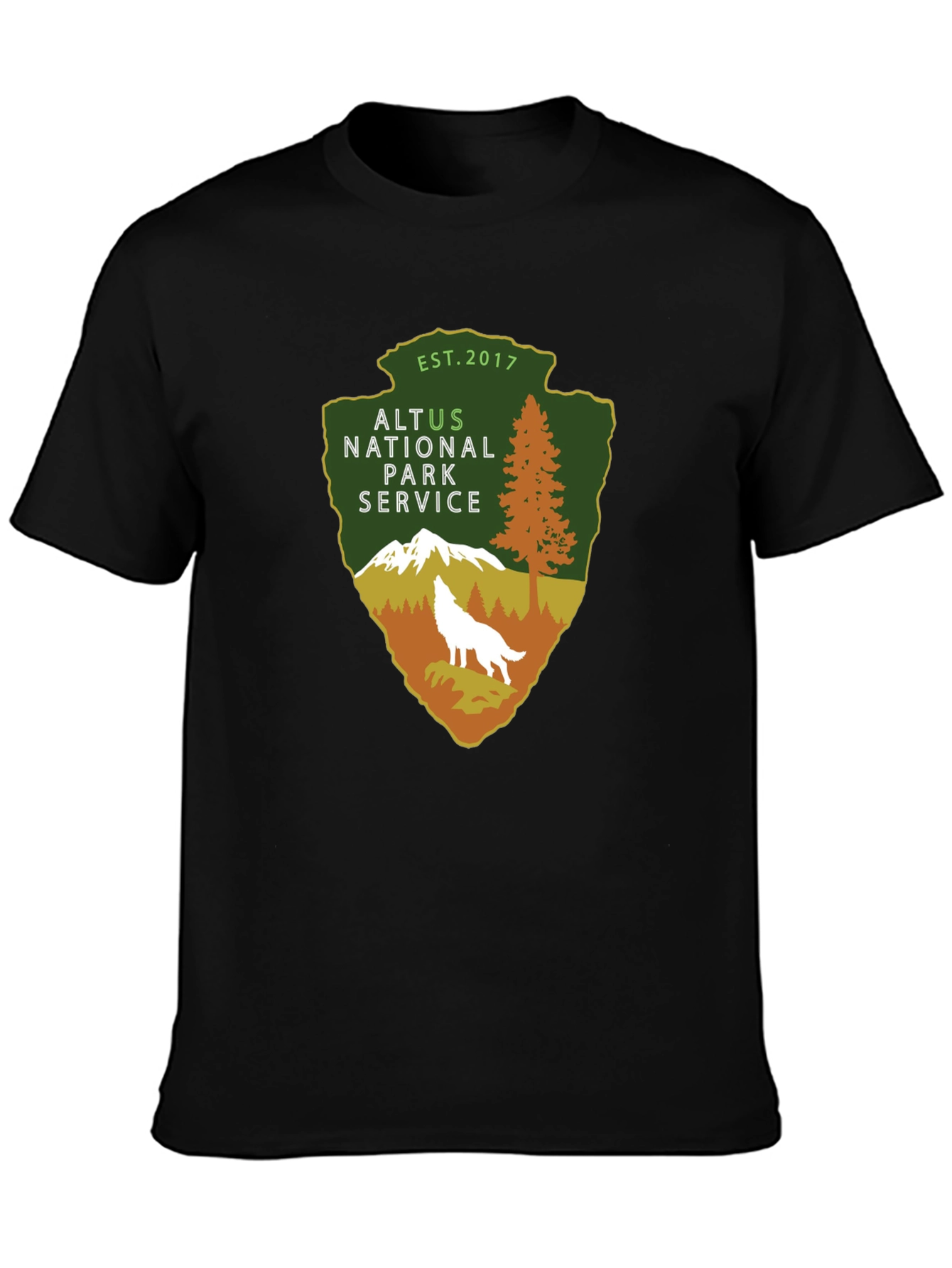 Black Altus National Park Service Arrowhead T-Shirt view 3