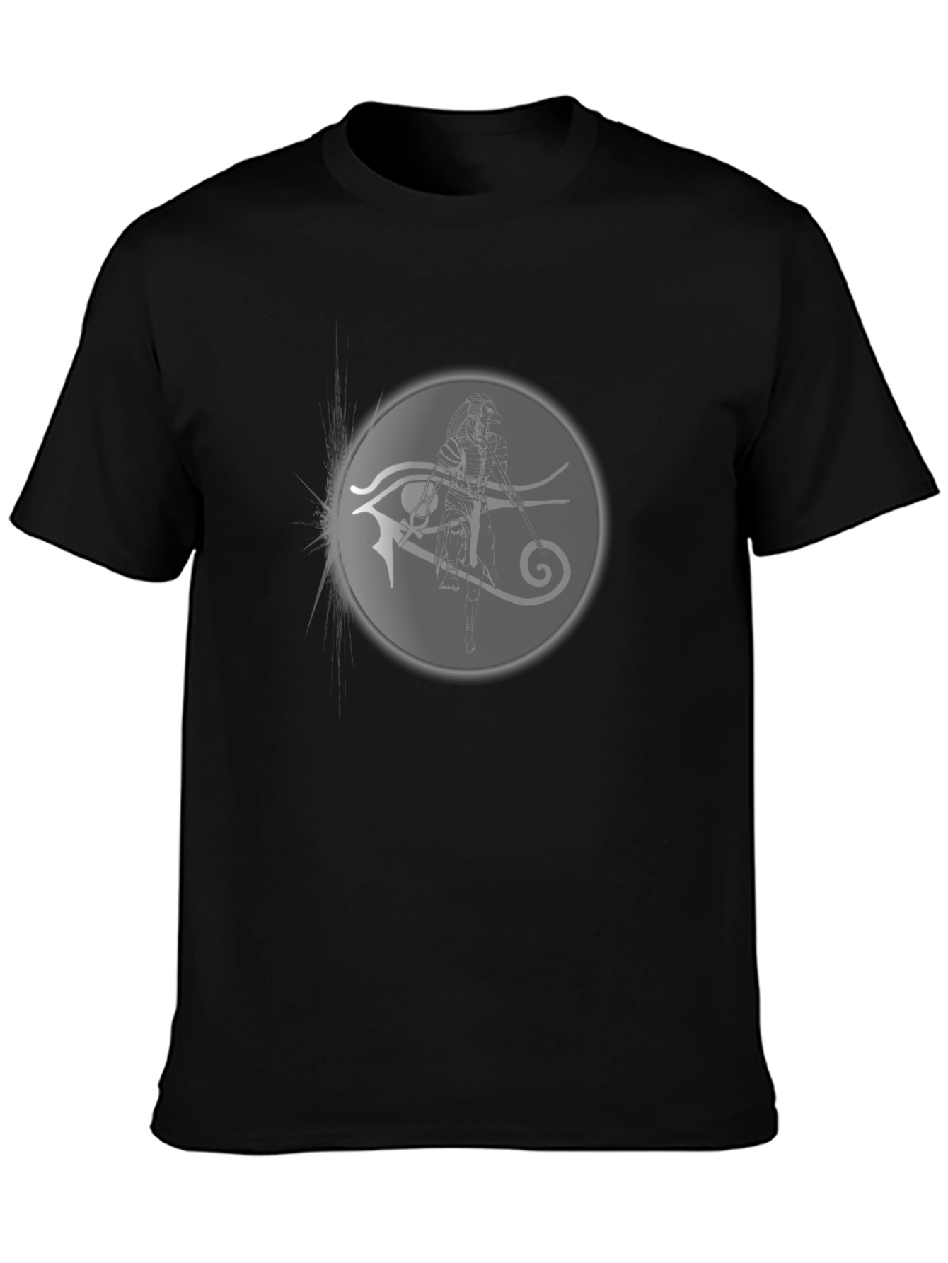 Black Eye of Horus Graphic Tee - Black Cotton T-Shirt view 3