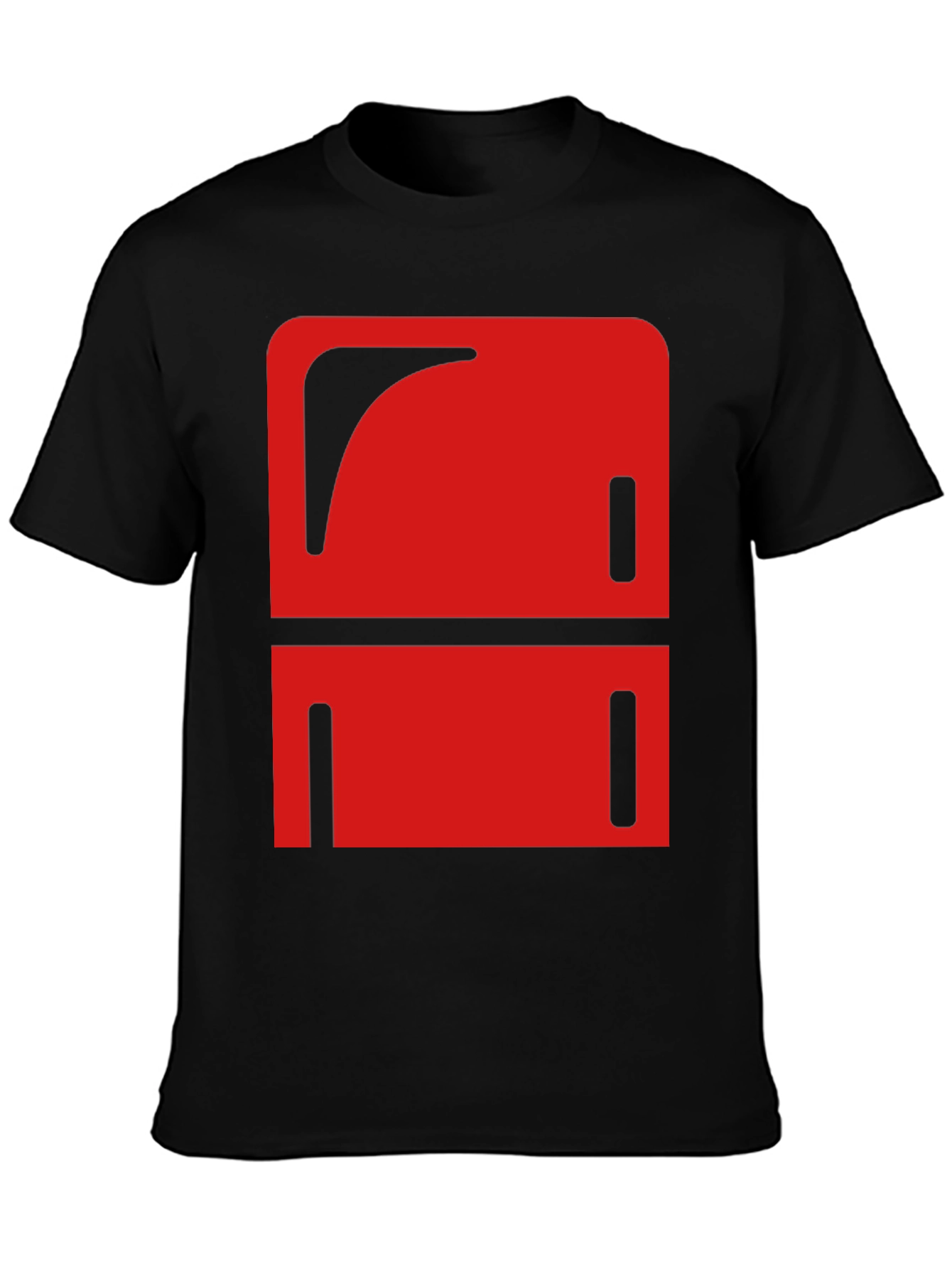 Black Abstract Red Graphic Print Black T-Shirt view 3