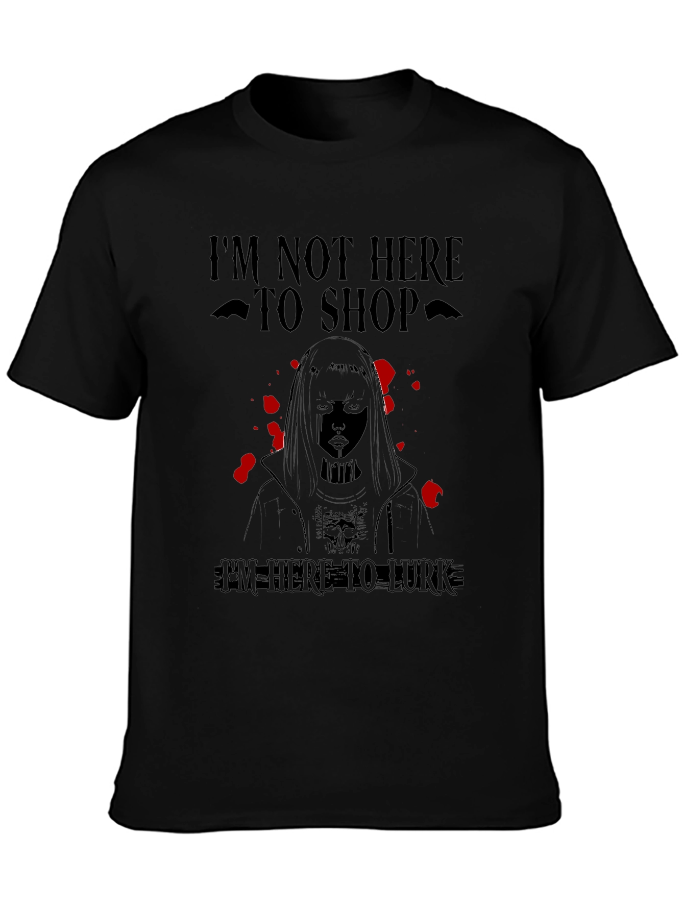 Black I'm Not Here to Shop T-Shirt view 3