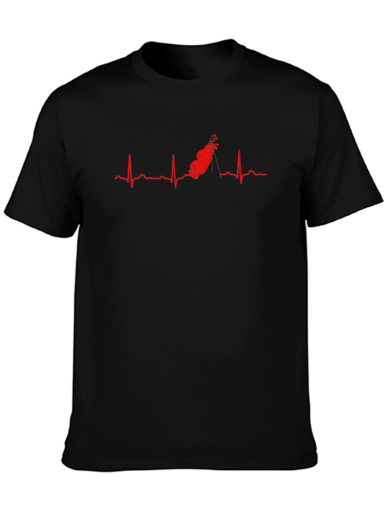 Black Golf Heartbeat T-Shirt view 3
