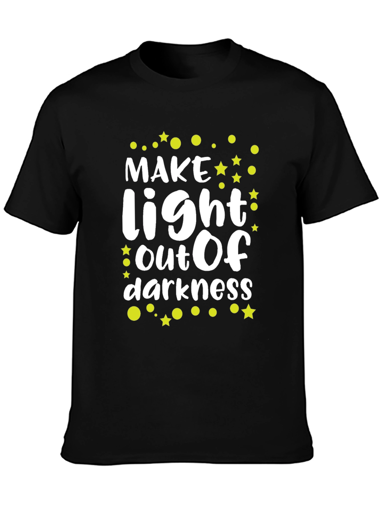 Black Inspirational 'Make Light Out of Darkness' Graphic Tee view 3