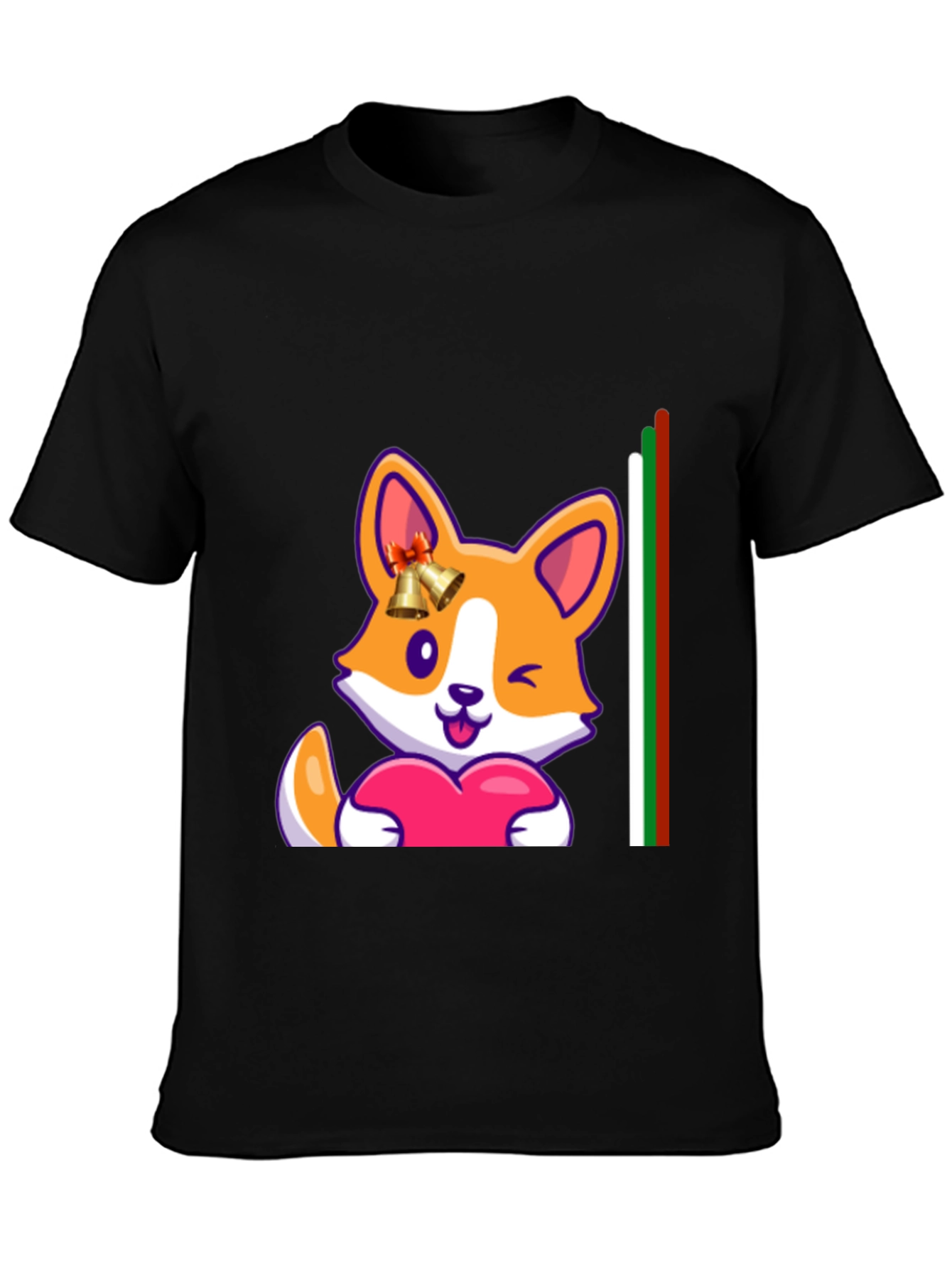 Black Corgi Love Heart Tee - Cute Graphic Print view 3