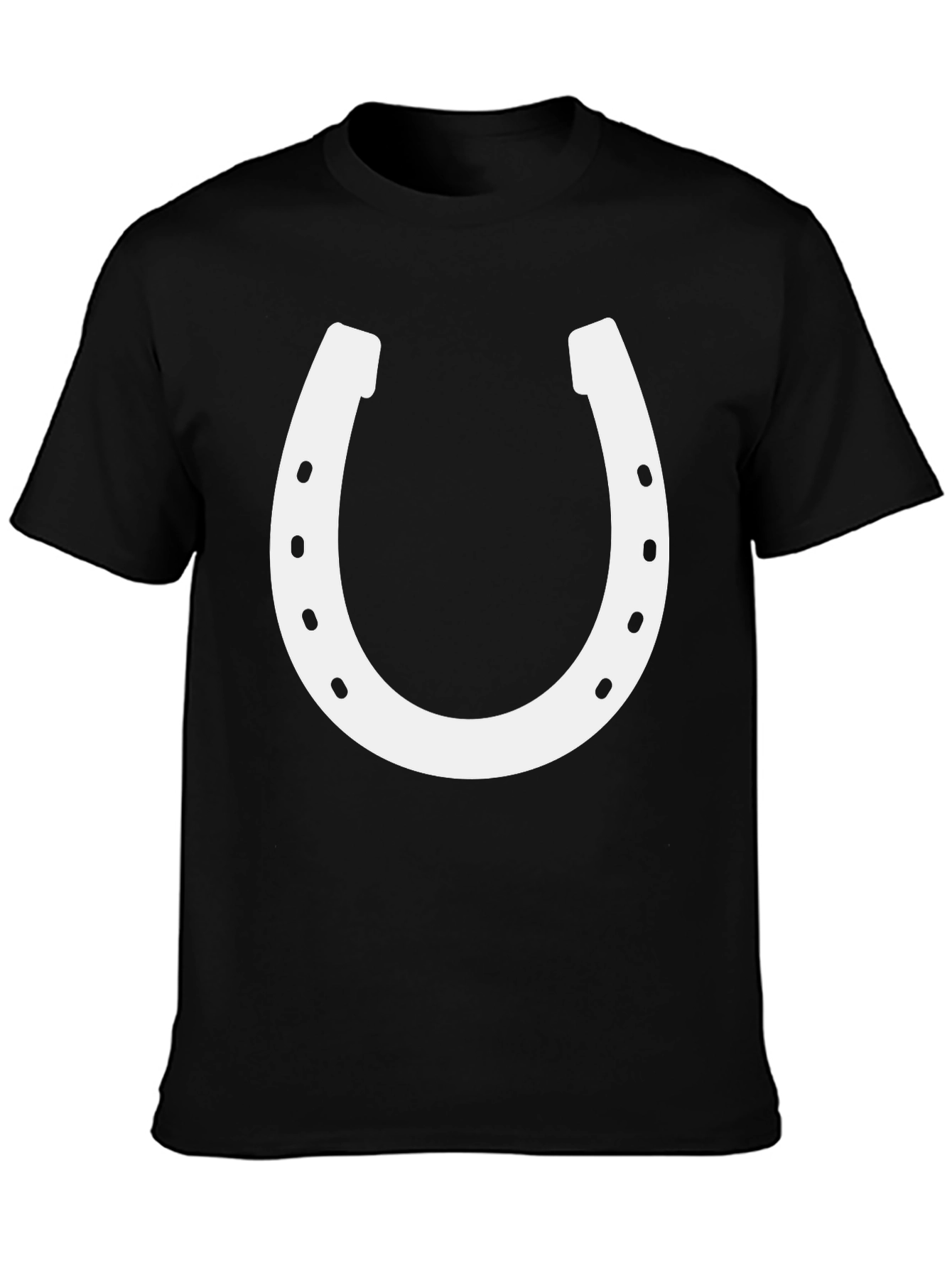 Black Lucky Horseshoe Graphic Tee - Unisex Cotton Blend view 3