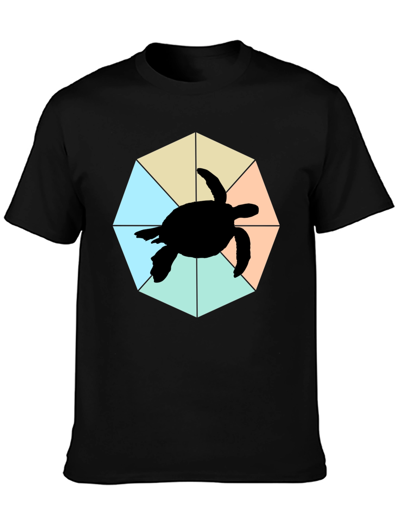 Black Sea Turtle Graphic Tee - Black Cotton Blend view 3