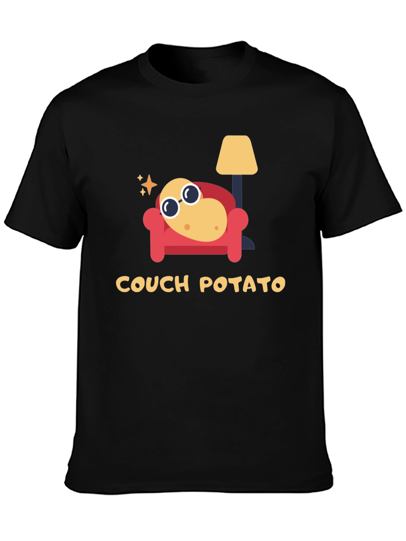 Black Couch Potato Graphic Tee - Lazy Day Comfort view 3