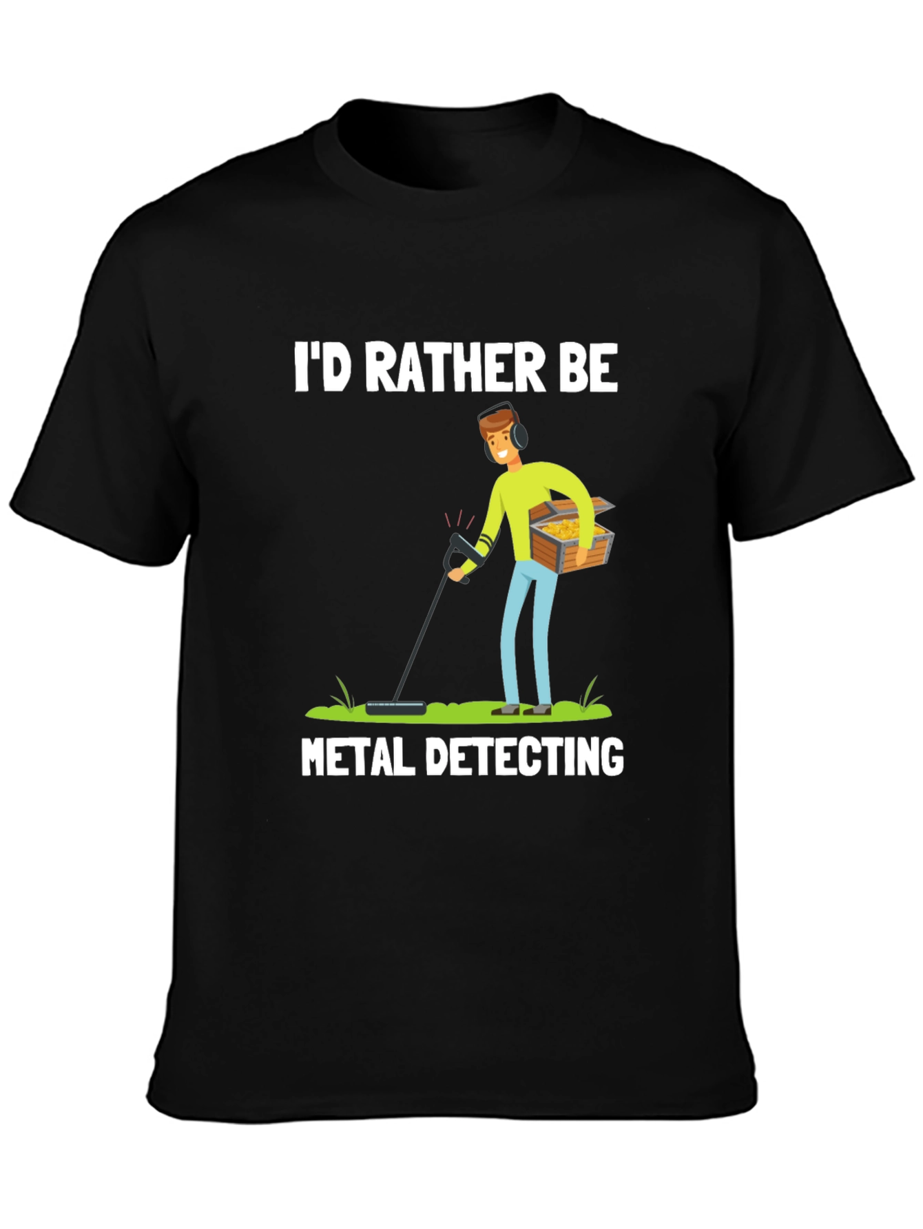 Black Metal Detecting Graphic Tee view 3