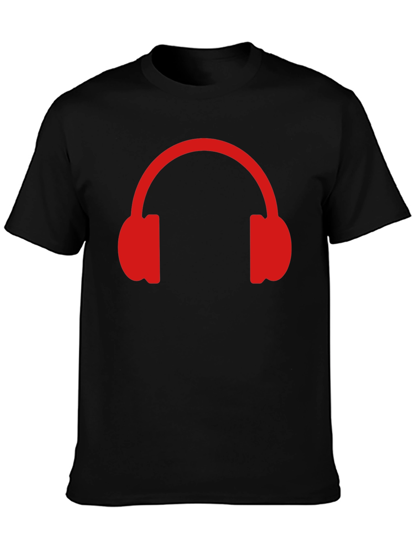Black Red Headphone Graphic T-Shirt - Music Lover Tee view 3