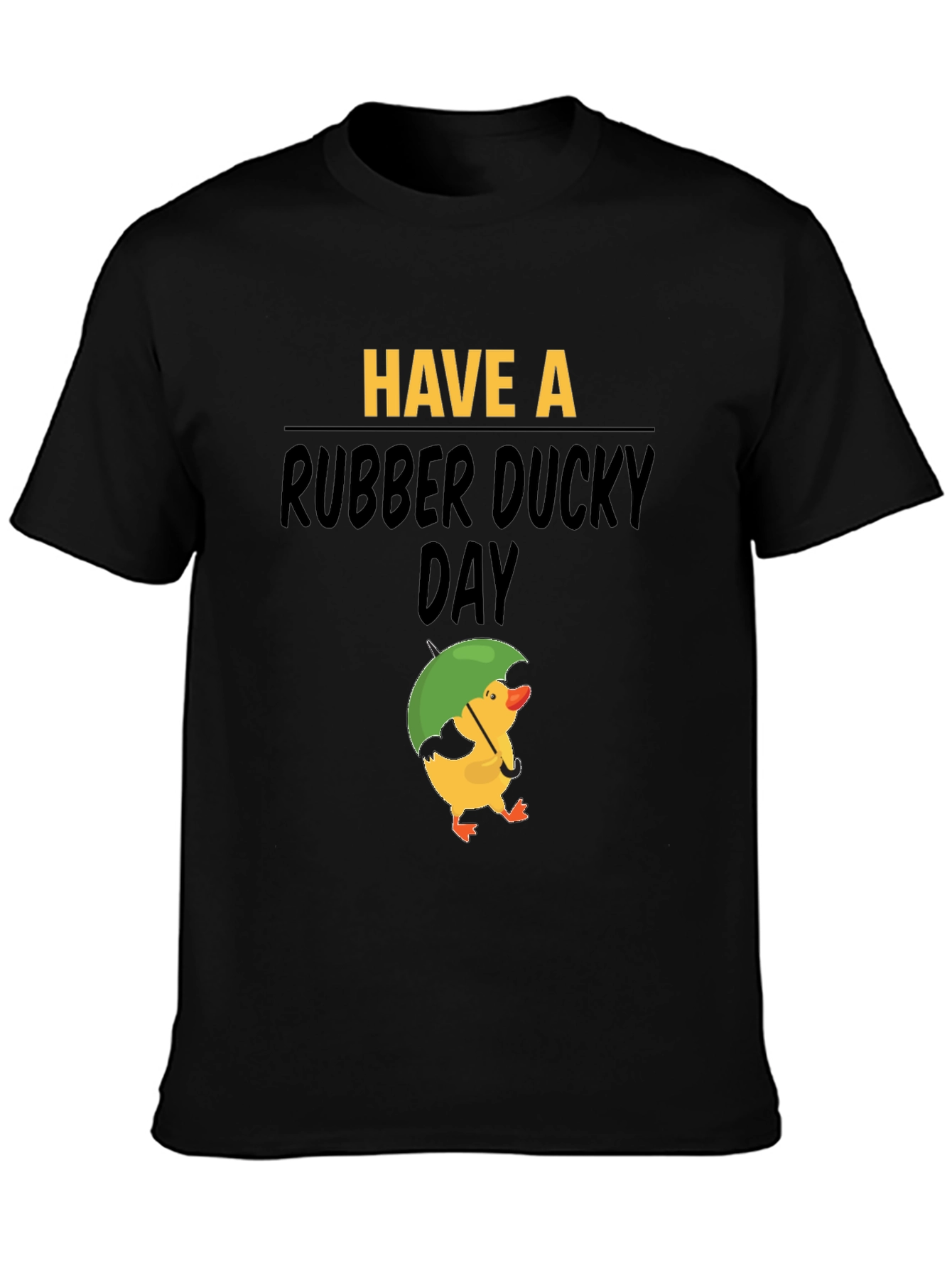 Black Rubber Ducky Day Graphic Tee - Black Cotton T-Shirt view 3