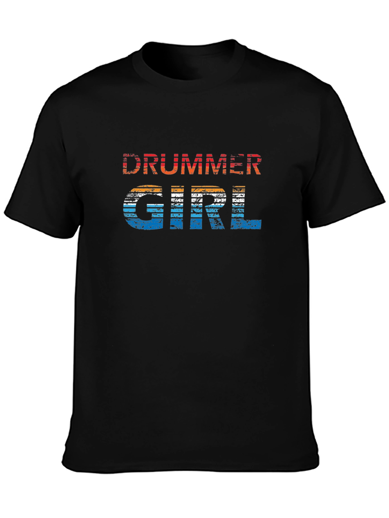 Black Drummer Girl Retro Graphic Tee view 3
